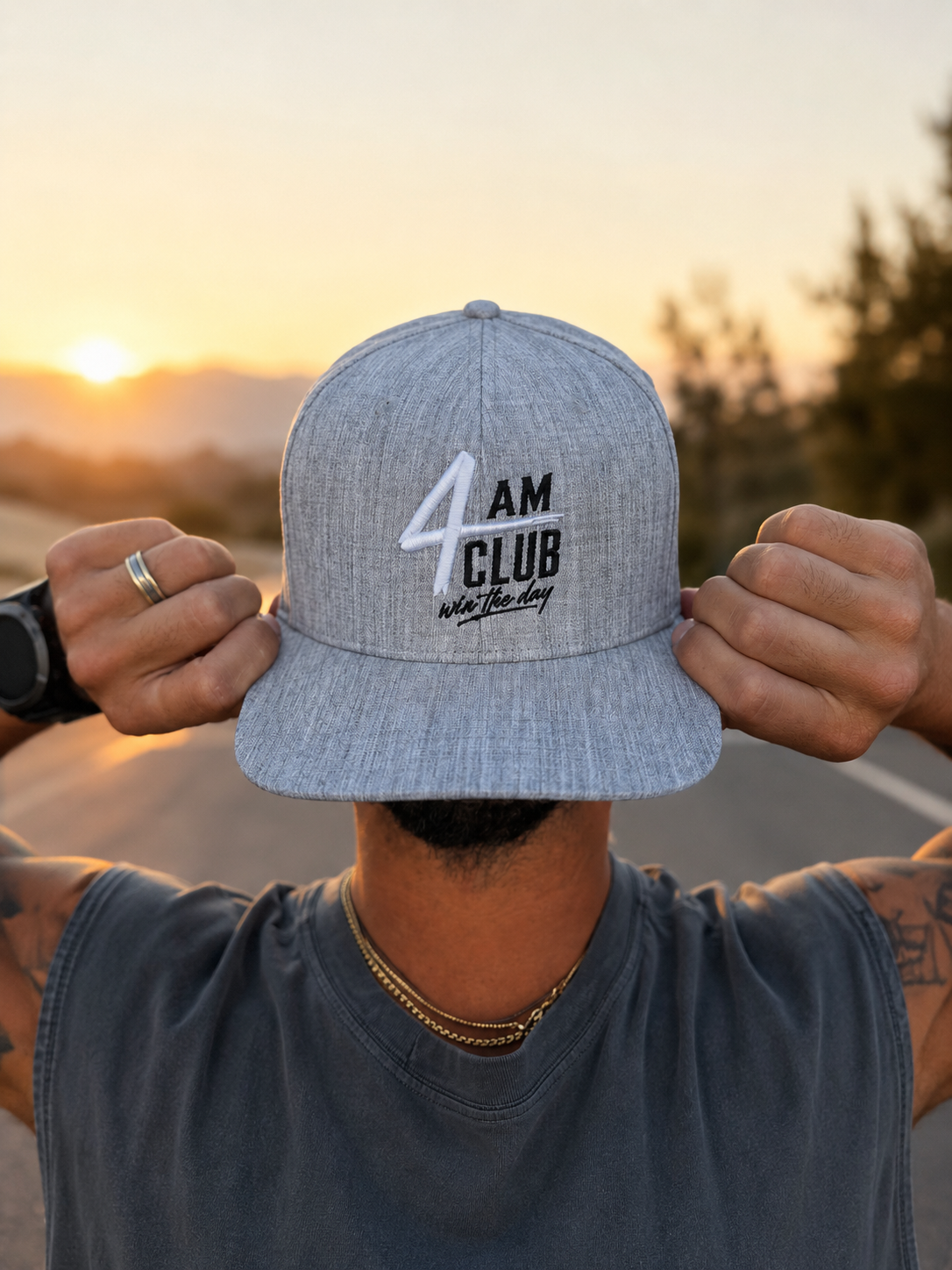 4AM Club Flat Bill SnapBack (Heather Grey) - COMING SOON