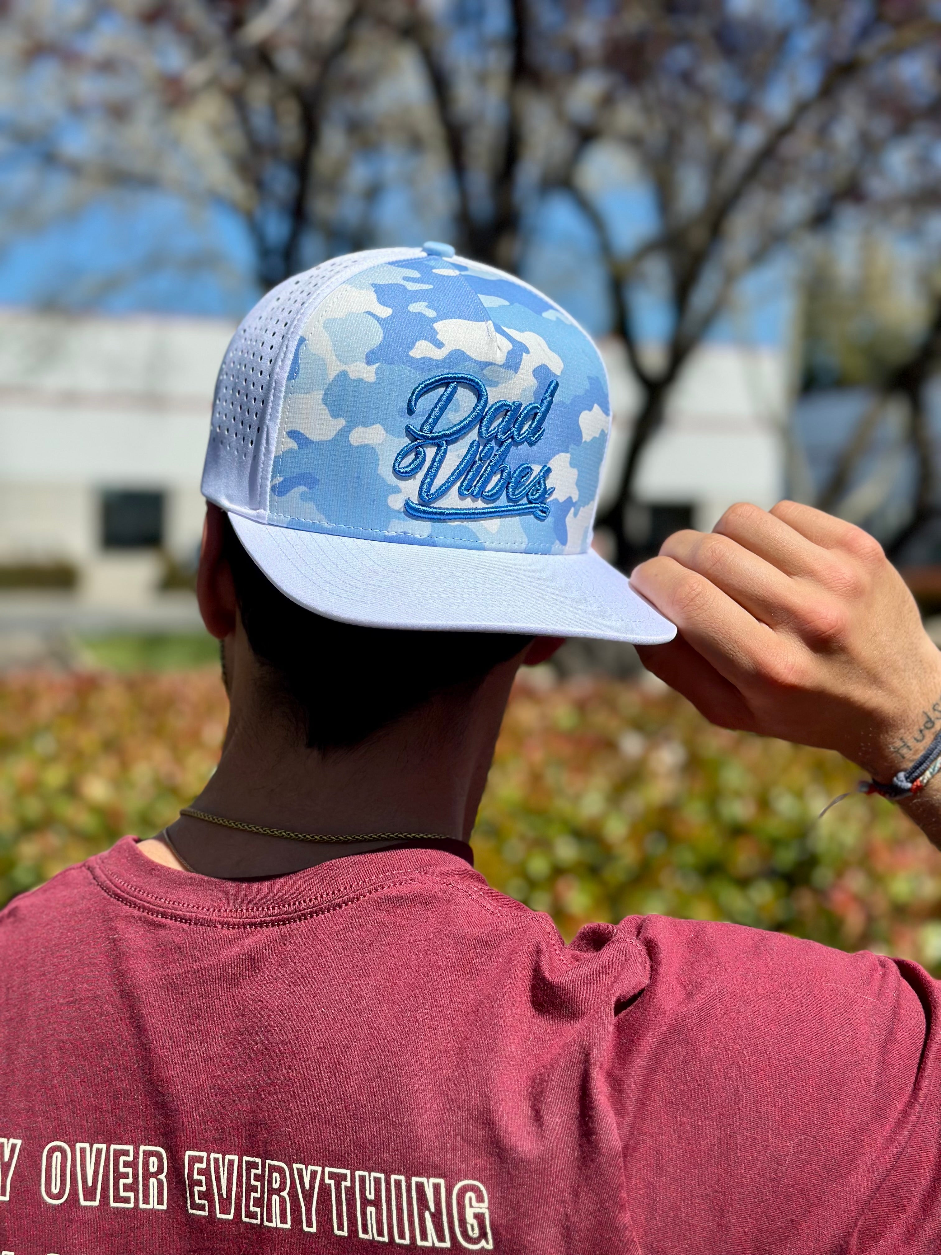 Premium Active 5-Panel DadVibes Hat (Blue Camo)