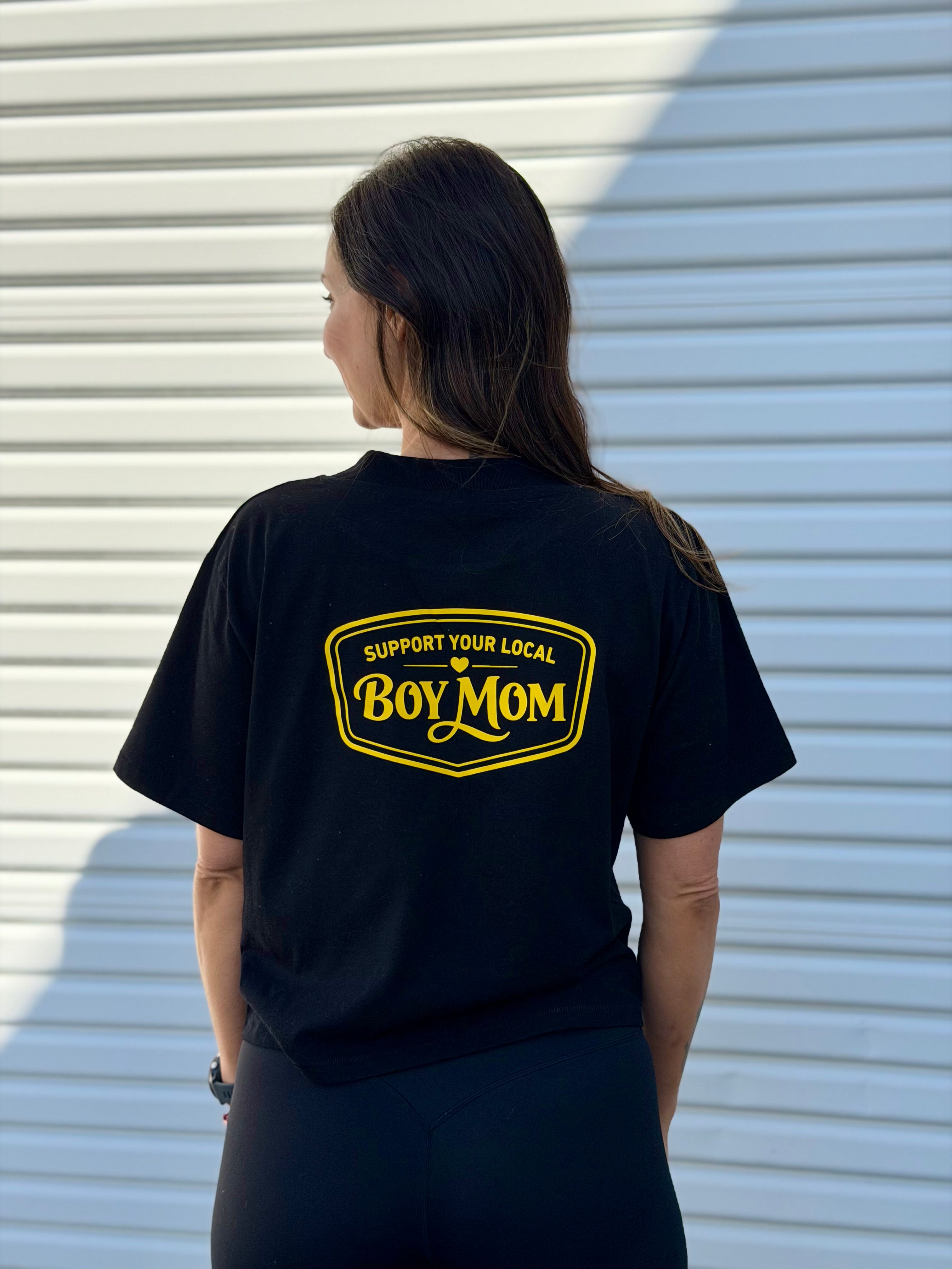 Support Your Local BOY MOM V.2 - Gold Standard Crop Shirt