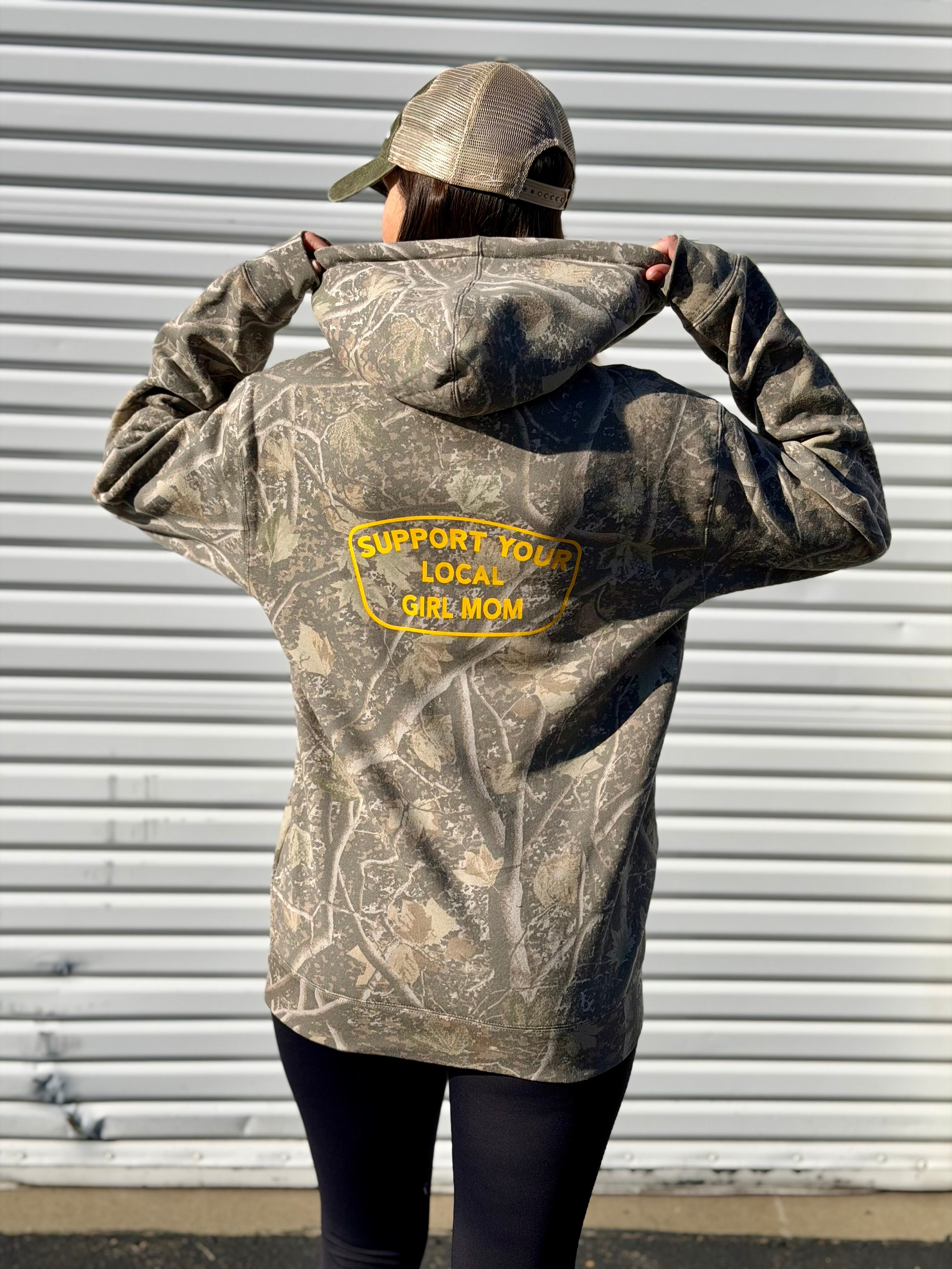 Support Your Local GIRL MOM Tree Camo Hoodie