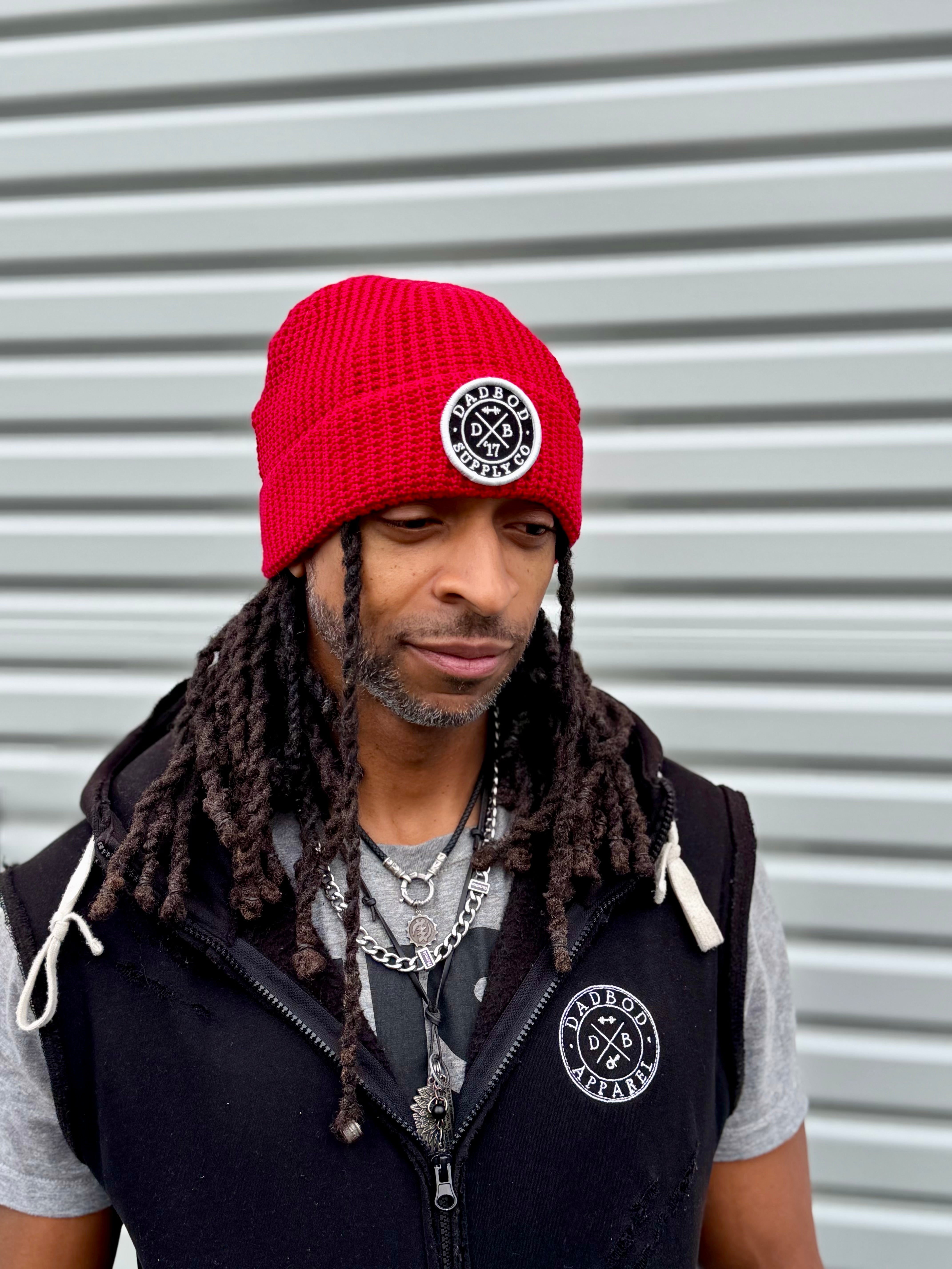 Waffle-Knit Cuffed Beanie