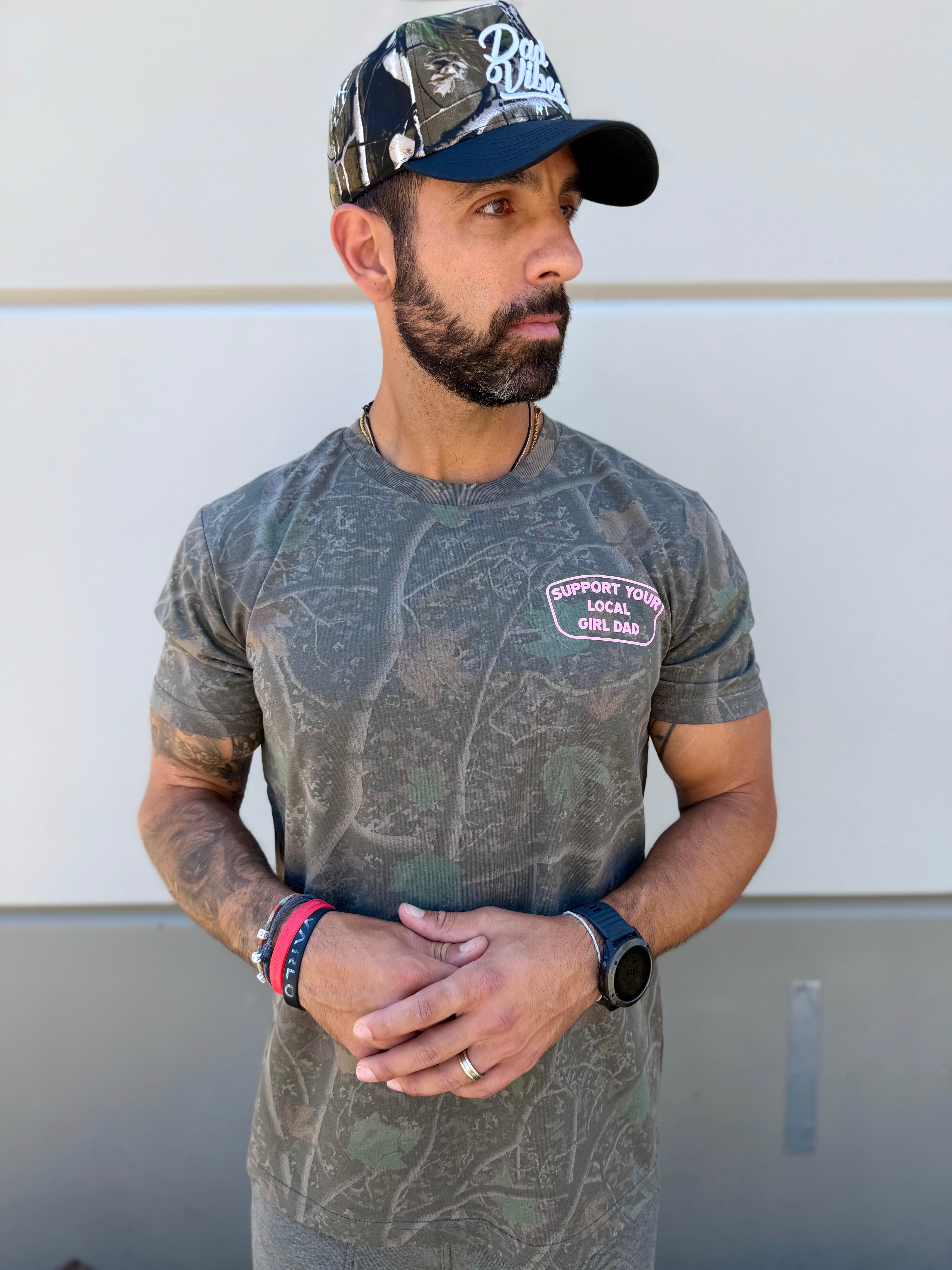 Support Your Local Girl Dad Shirt (Darkwood Tree Camo)