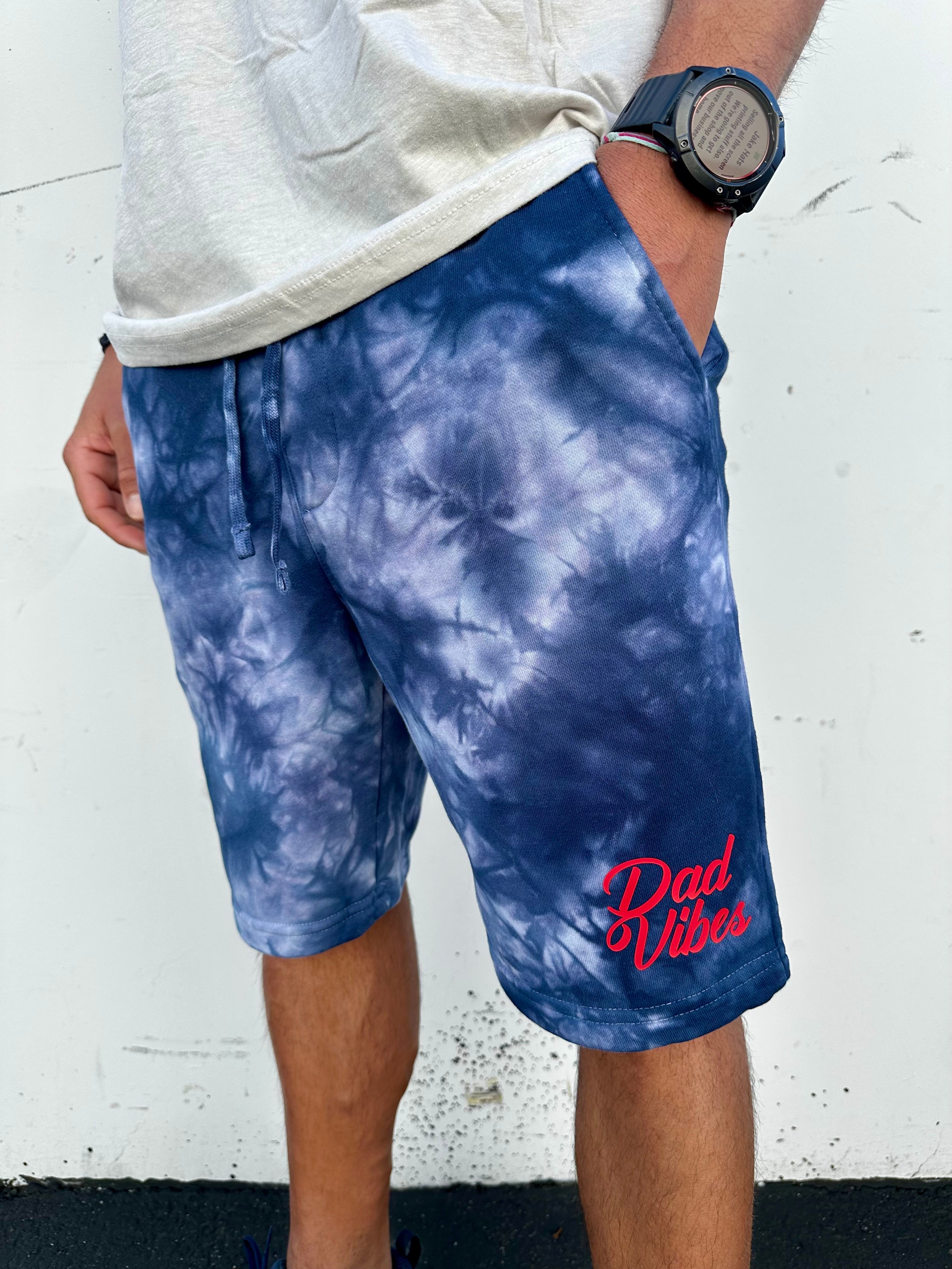 Dadvibes Script Tie Dye Sweat Shorts