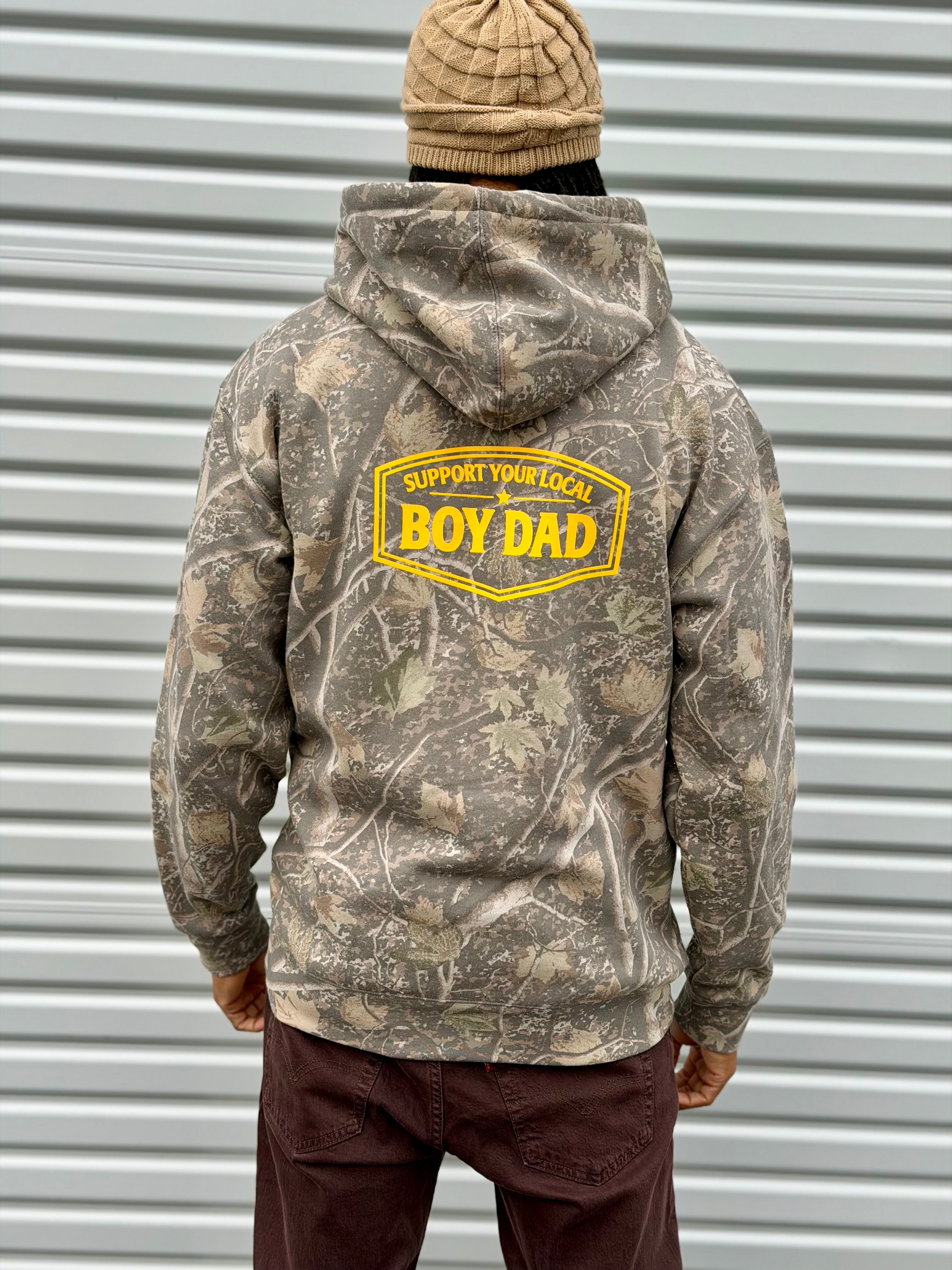Support Your Local BOY Dad (Tree Camo Hoodie)
