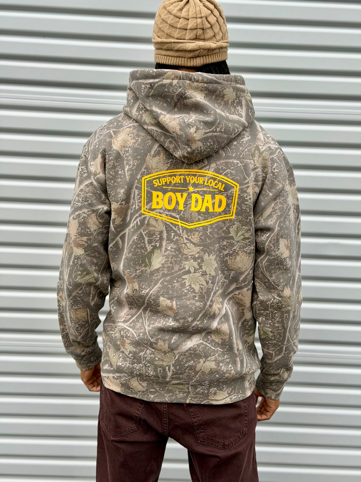Support Your Local BOY Dad (Tree Camo Hoodie)