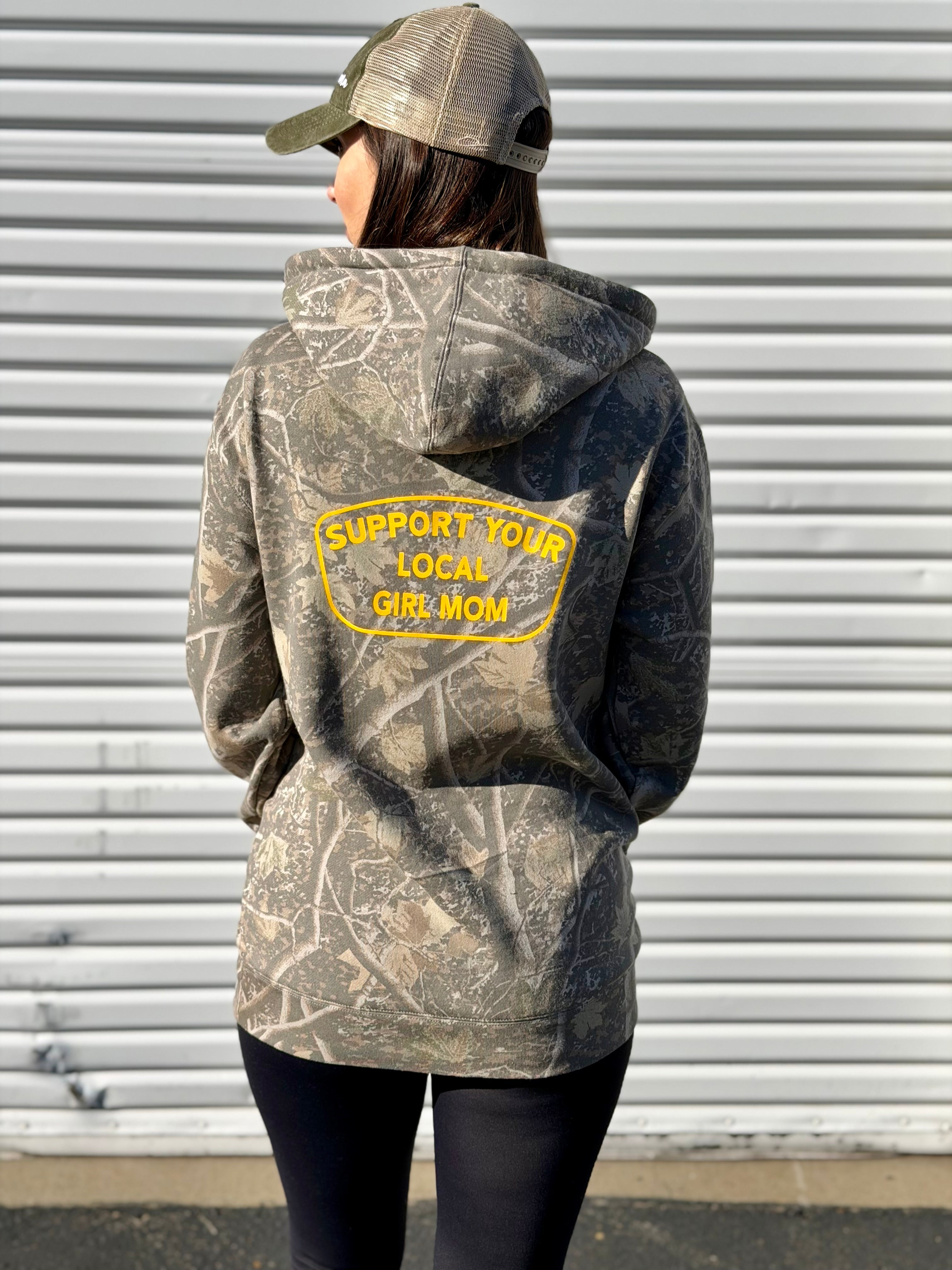 Support Your Local GIRL MOM Tree Camo Hoodie