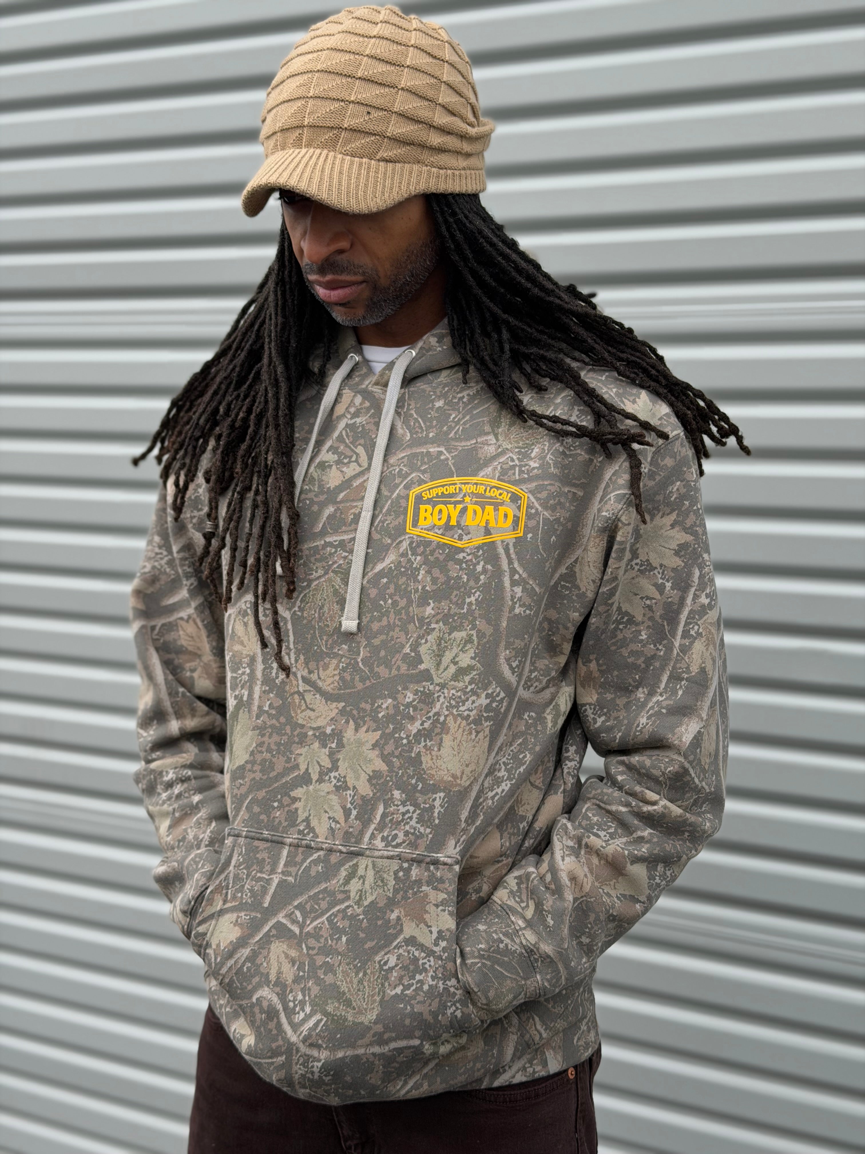 Support Your Local BOY Dad (Tree Camo Hoodie)
