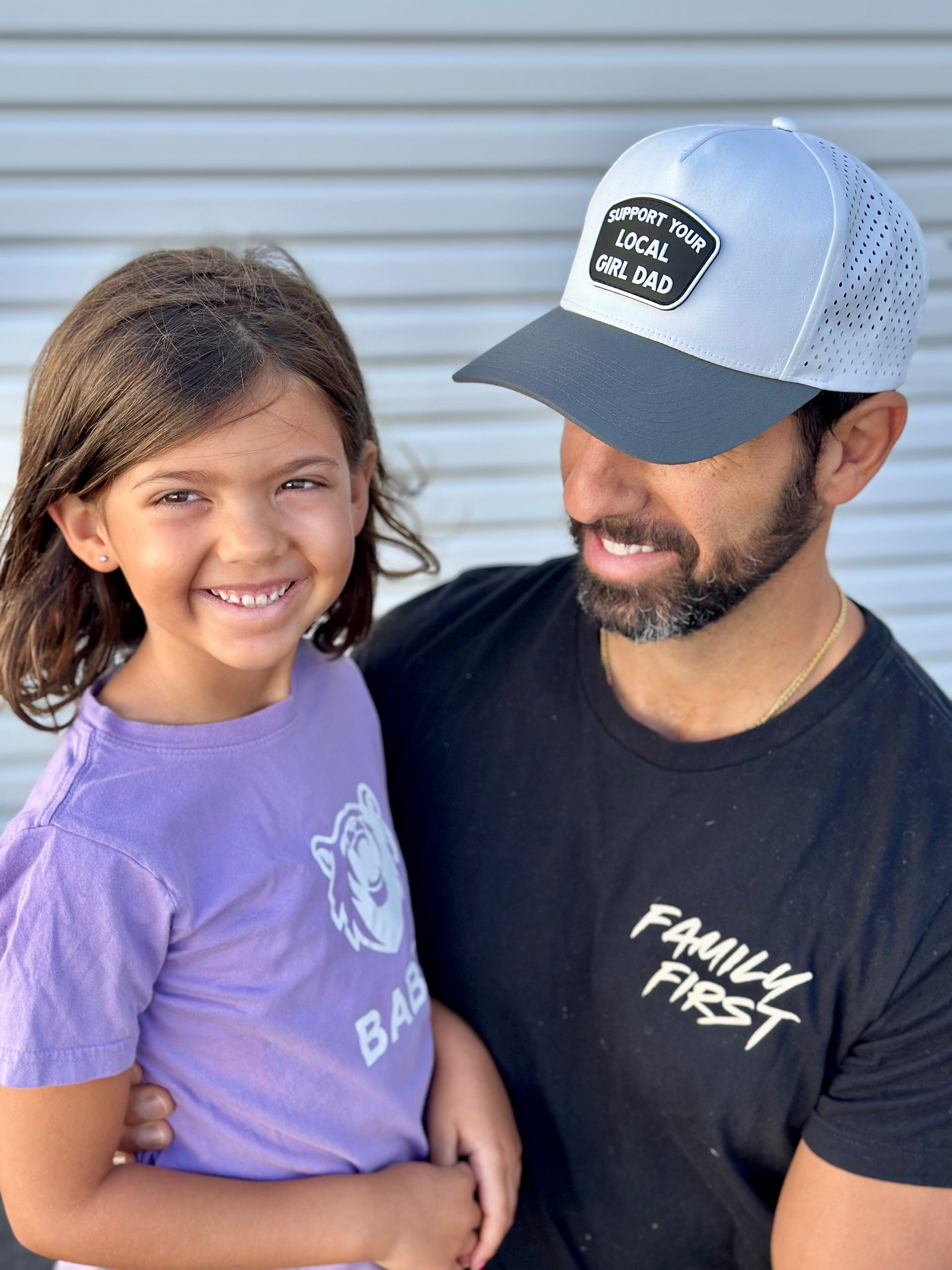 Premium Active Support Your Local Girl Dad (A Frame) - Cream/Grey