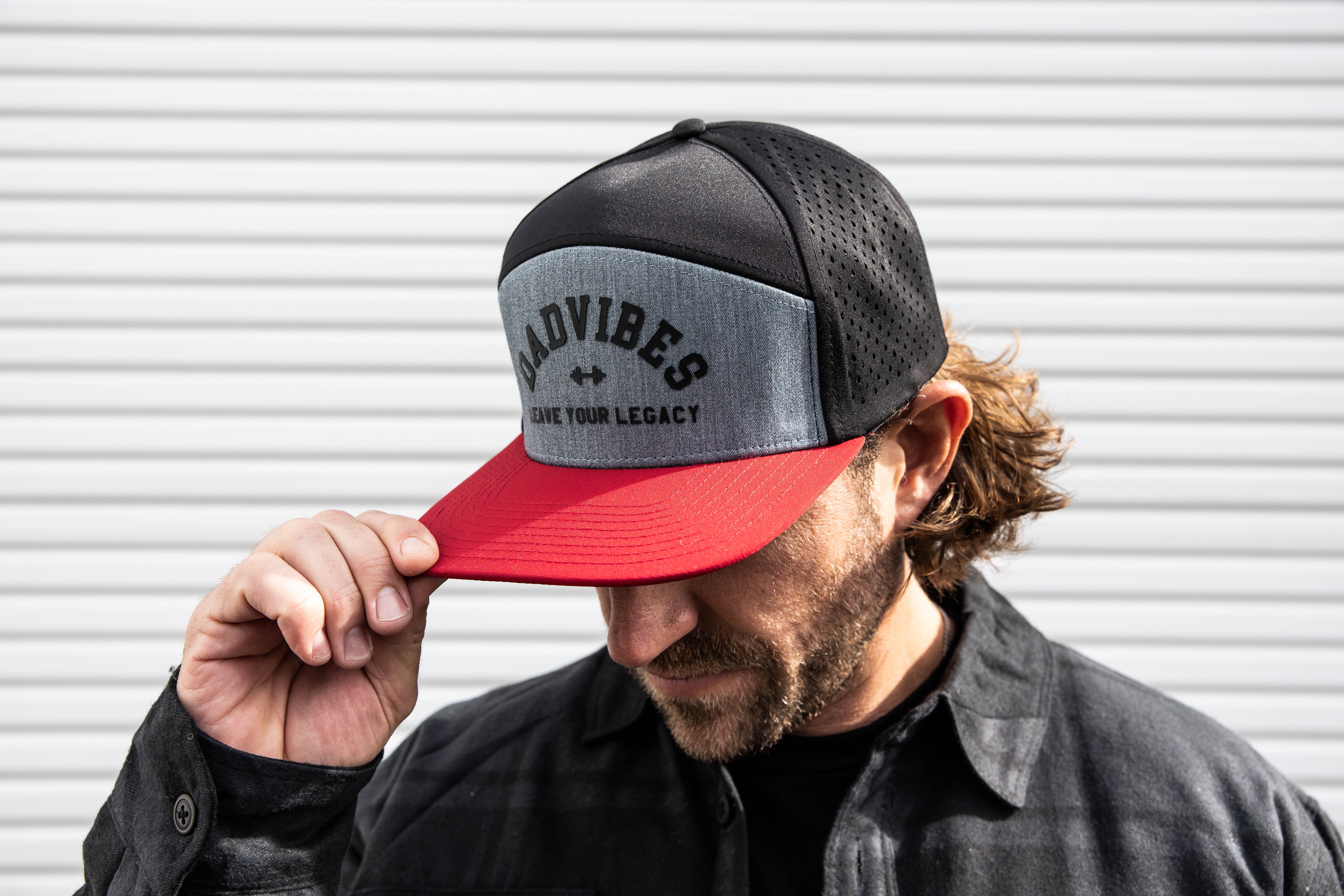 Premium Active 6 Panel Dadvibes Legacy (Heather Grey, Black & Cardinal)