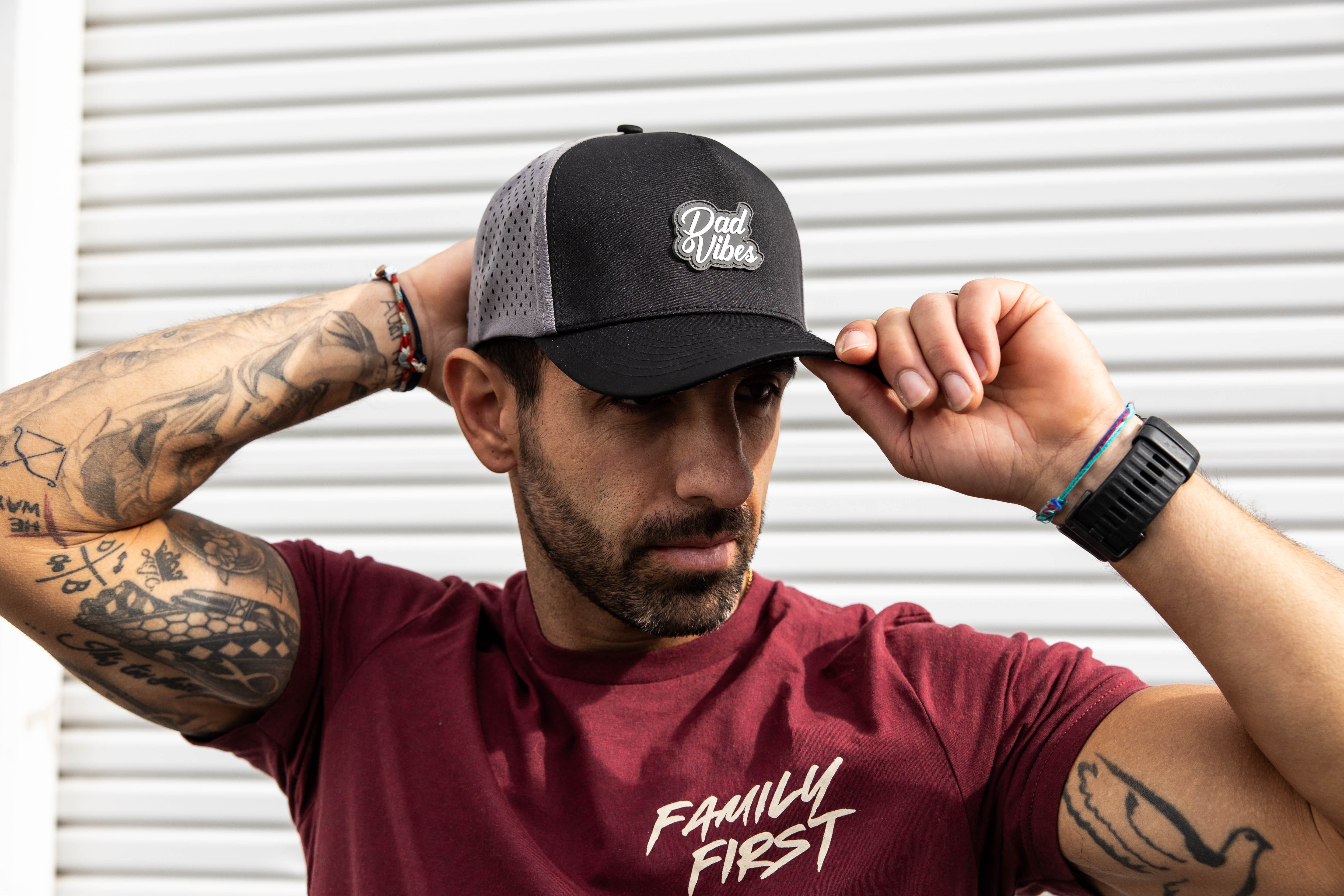 Premium Active Dadvibes Script PVC (Black/Charcoal)