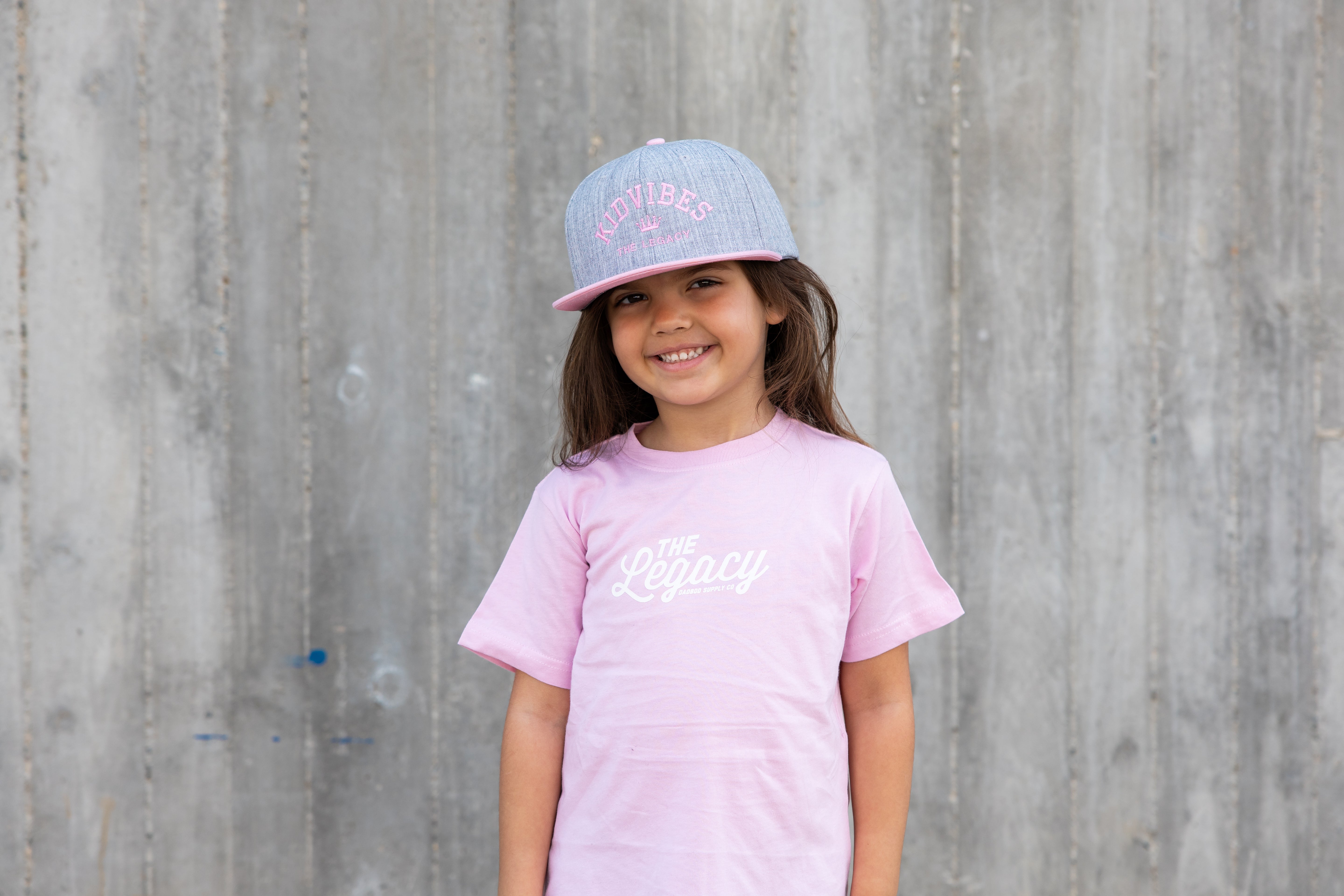 KIDVIBES Future Legacy KIDS Hat (Heather Grey/Pink bill)