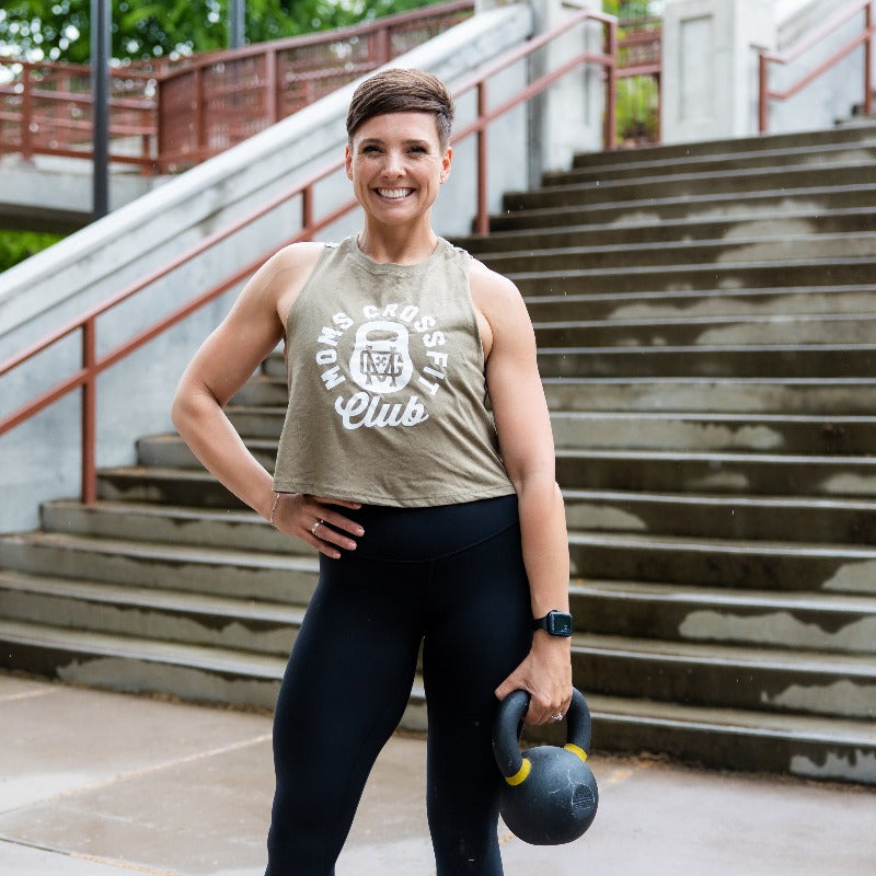 Moms Crossfit Club Crop Tank - Main Image