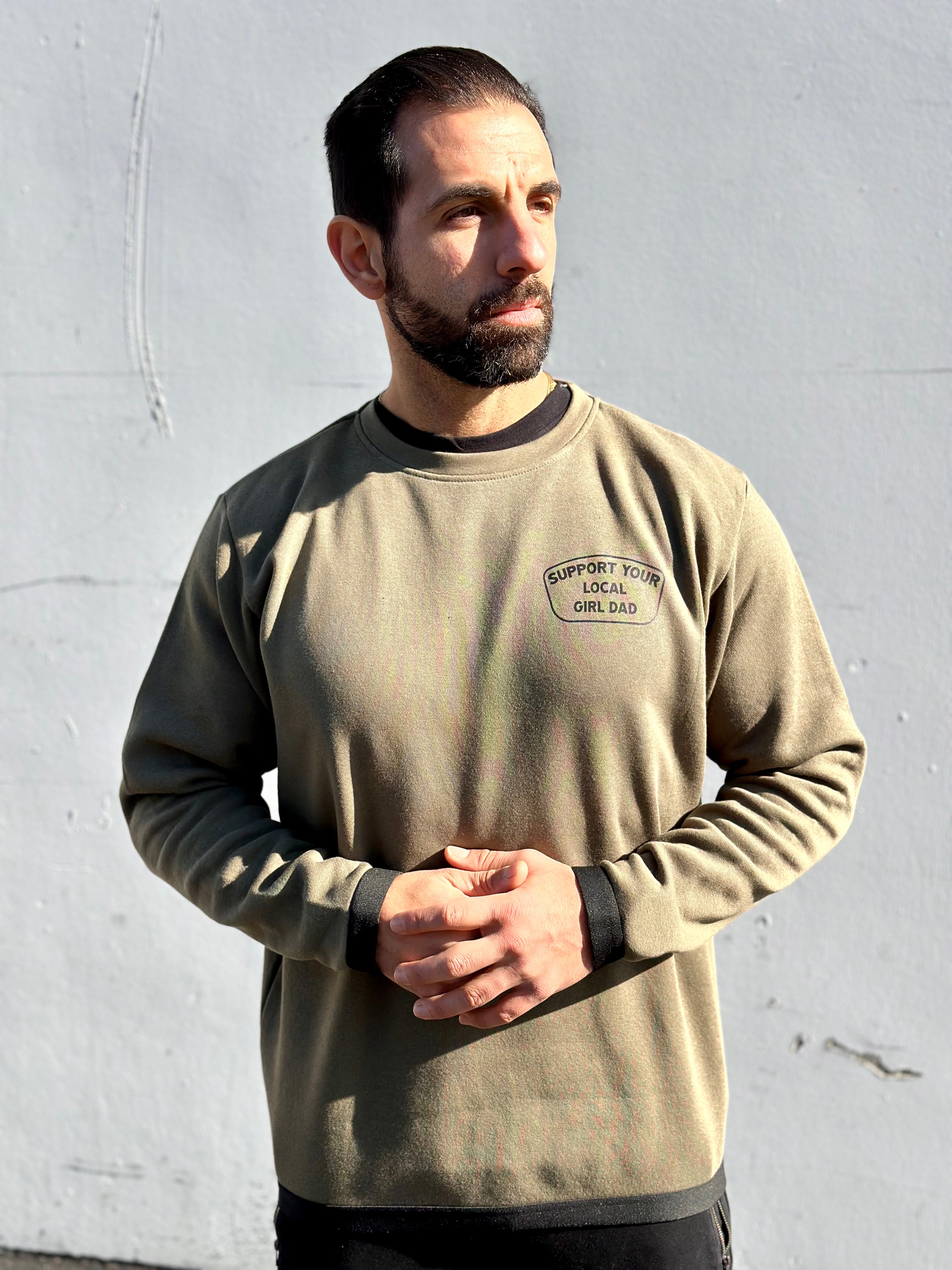 Support Your Local Girl Dad Crew Neck Sweatshirt