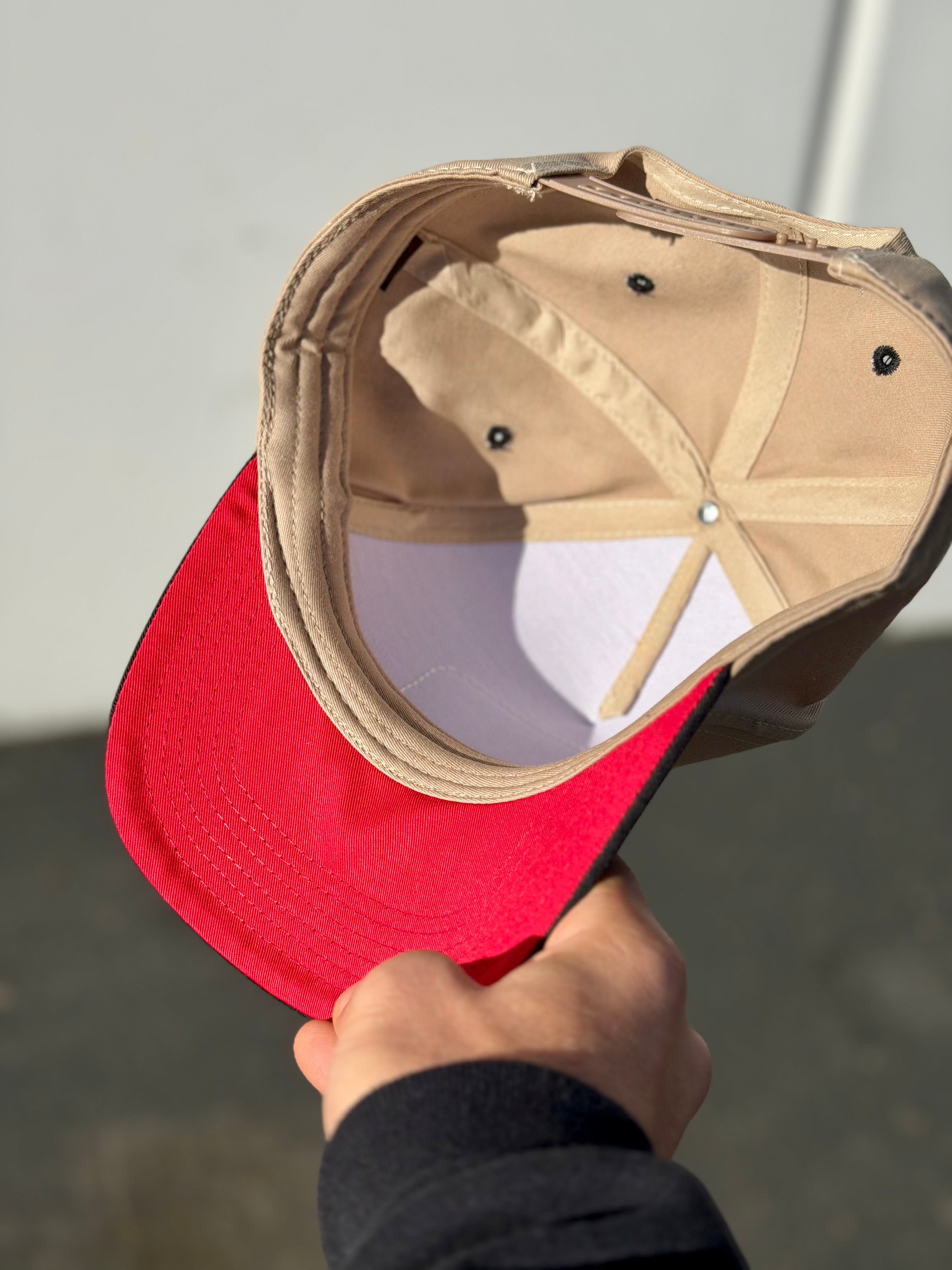 Support Your Local Girl Dad 5-Panel (Khaki/Black/Red) - Limited Release