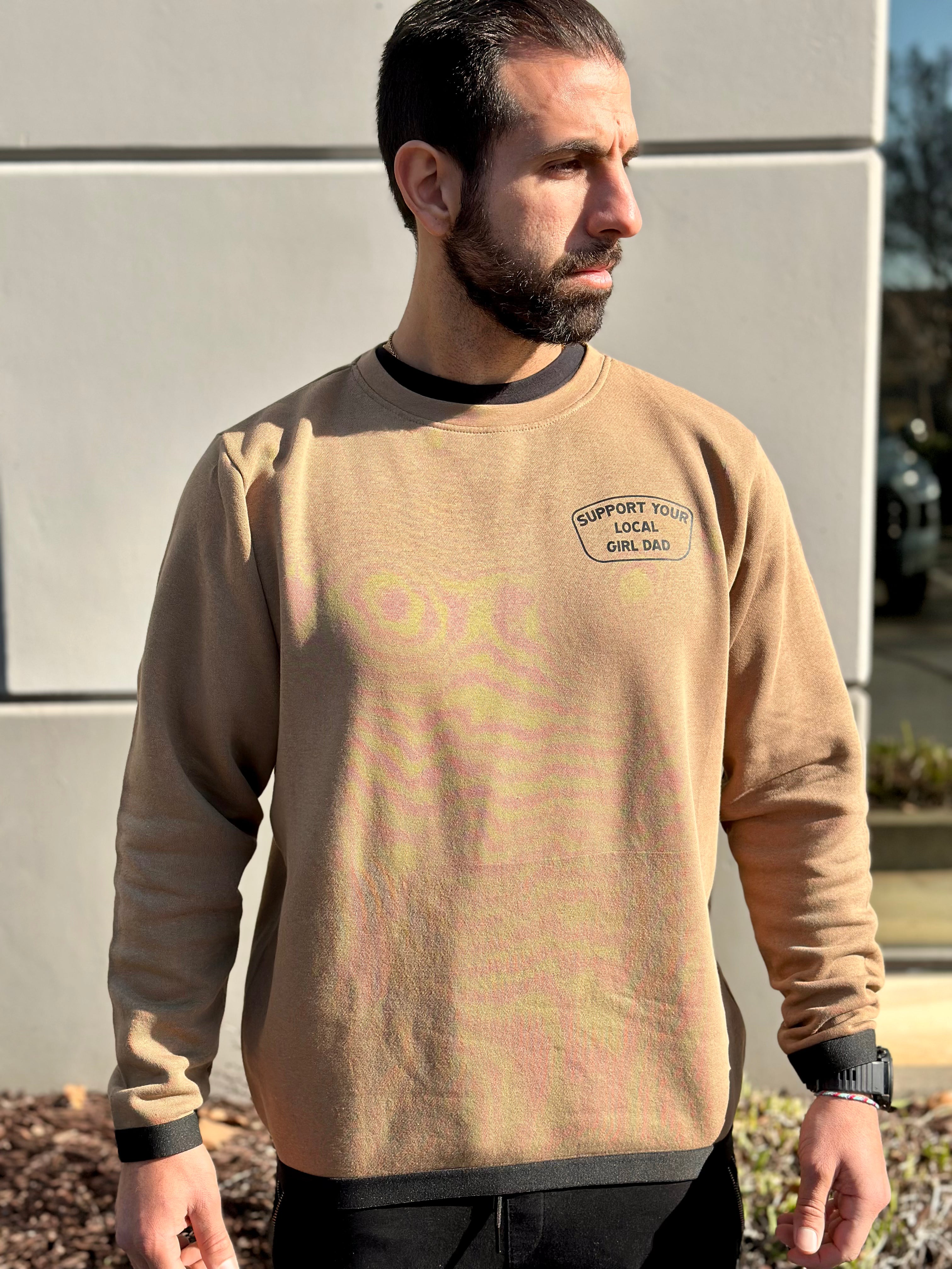 Support Your Local Girl Dad Crew Neck Sweatshirt