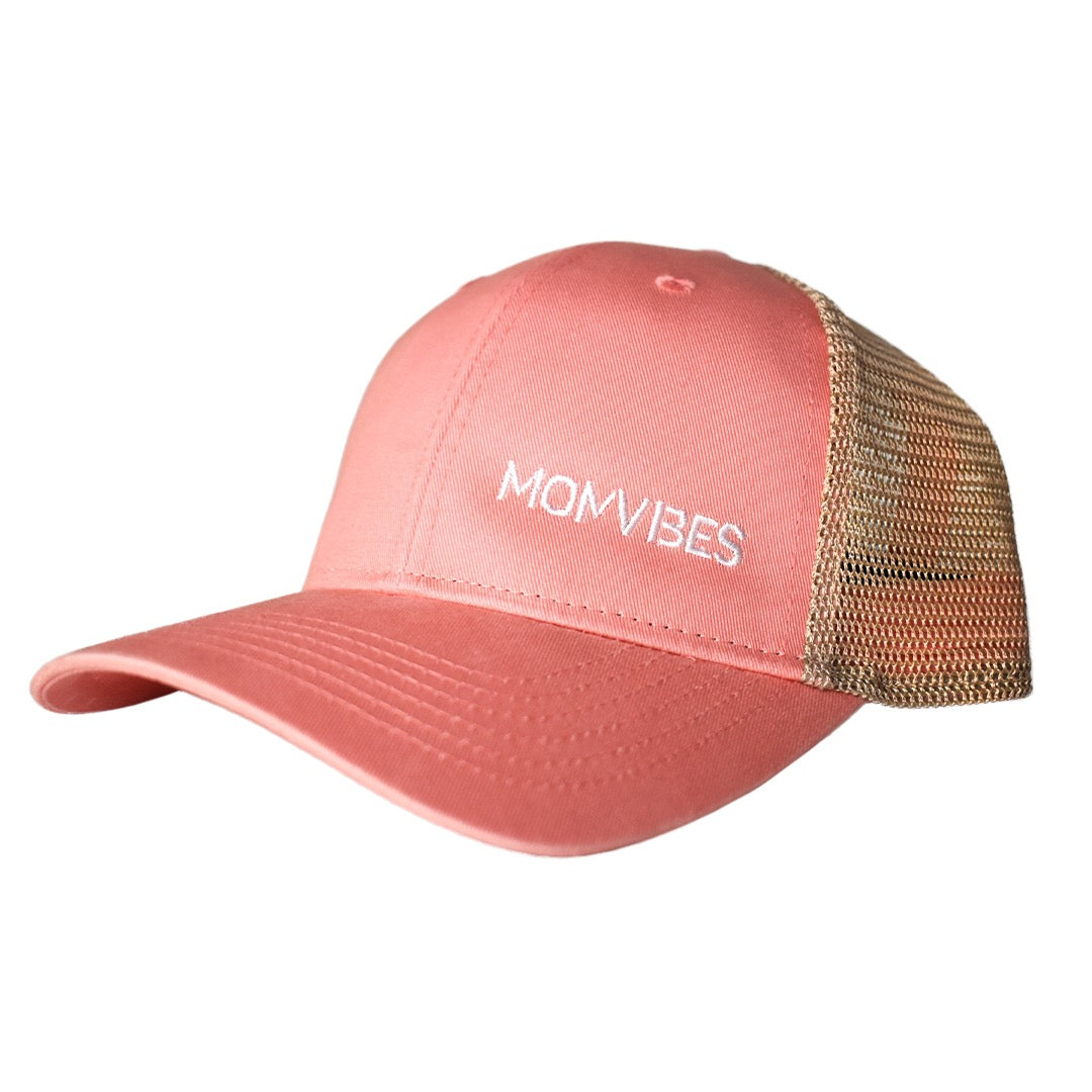 MomVibes Trucker Hat (Vintage White Trucker)