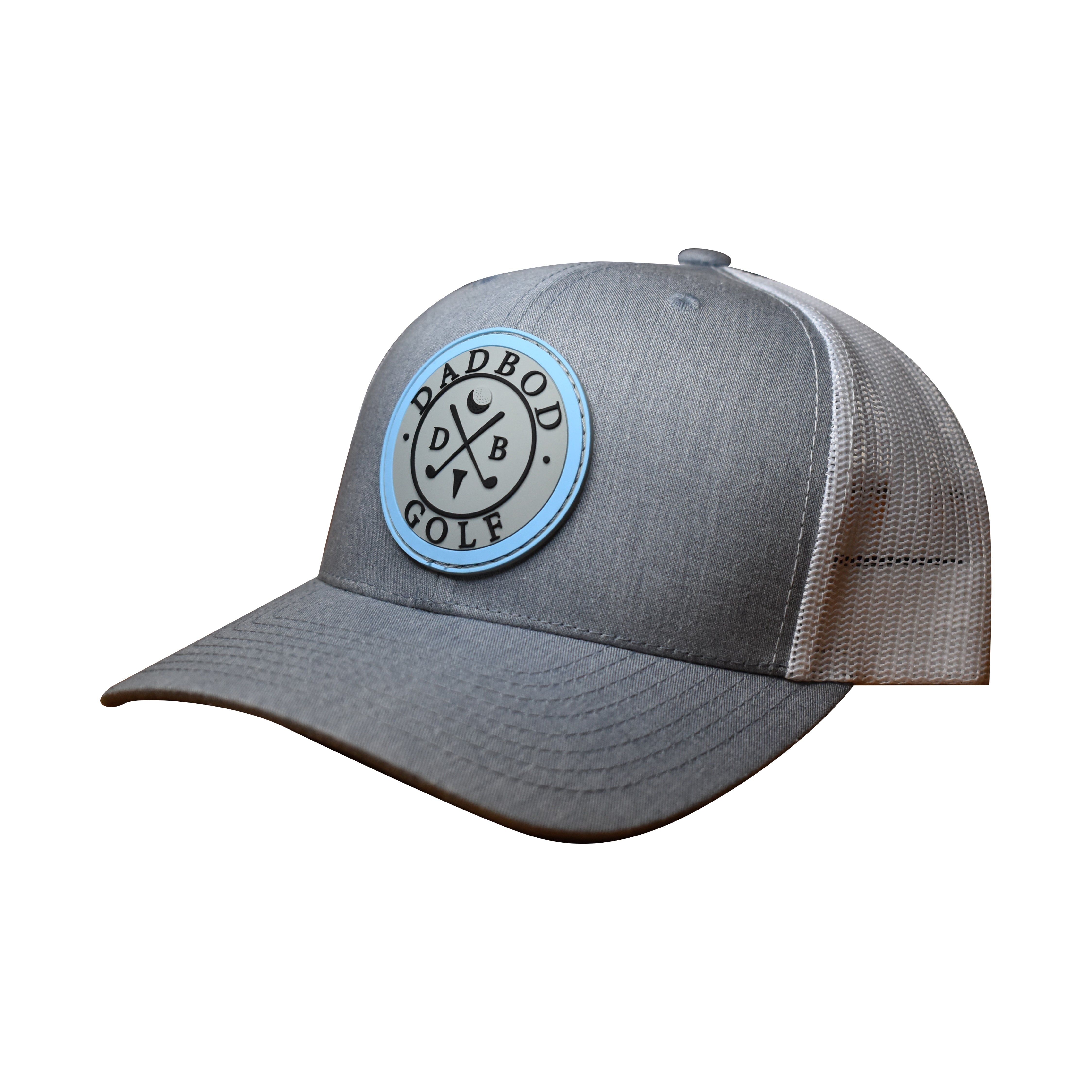 Dadbod Golf 3-D Logo Trucker (Heather Grey/White)