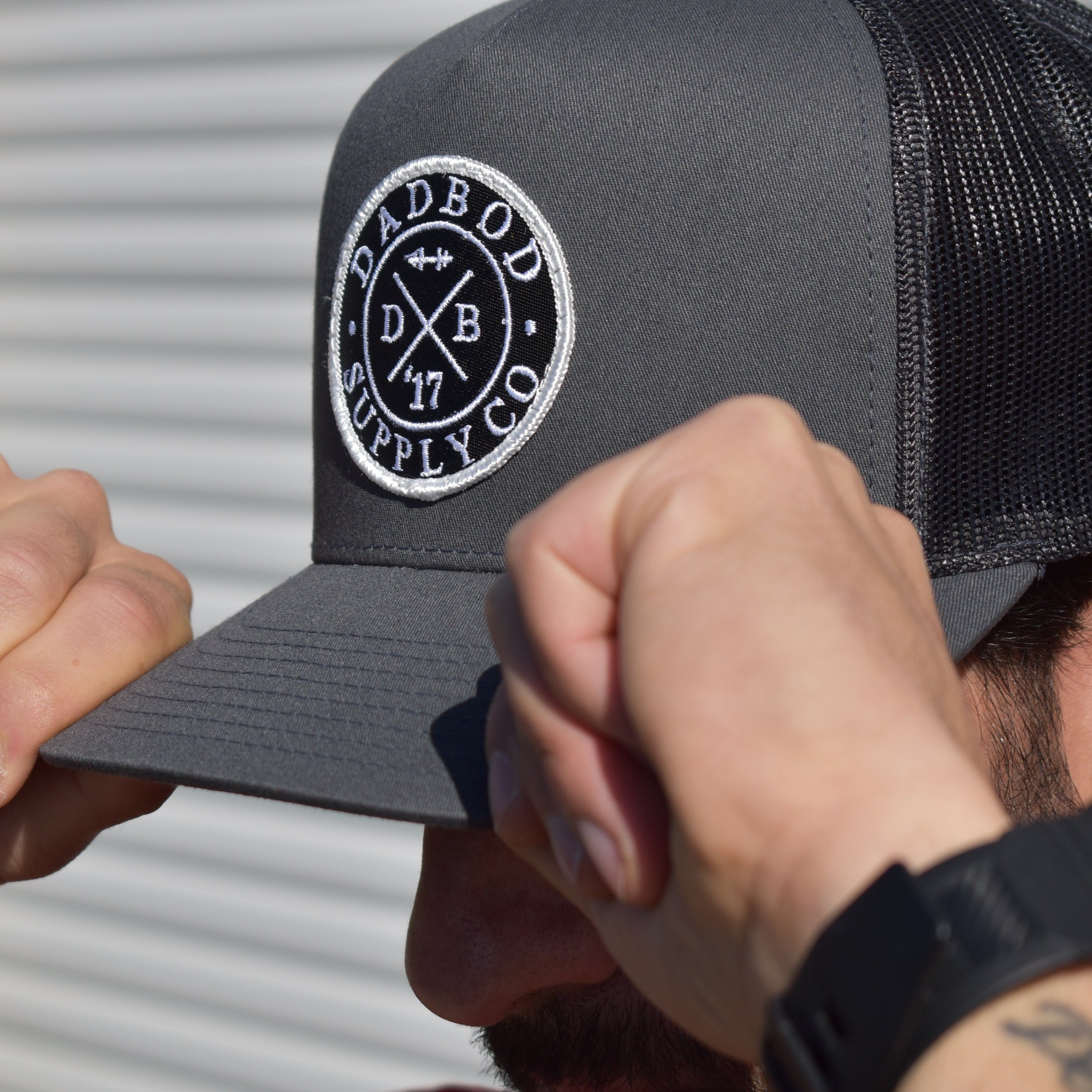 DadBod Classic Logo Snapback - Charcoal Grey and Black