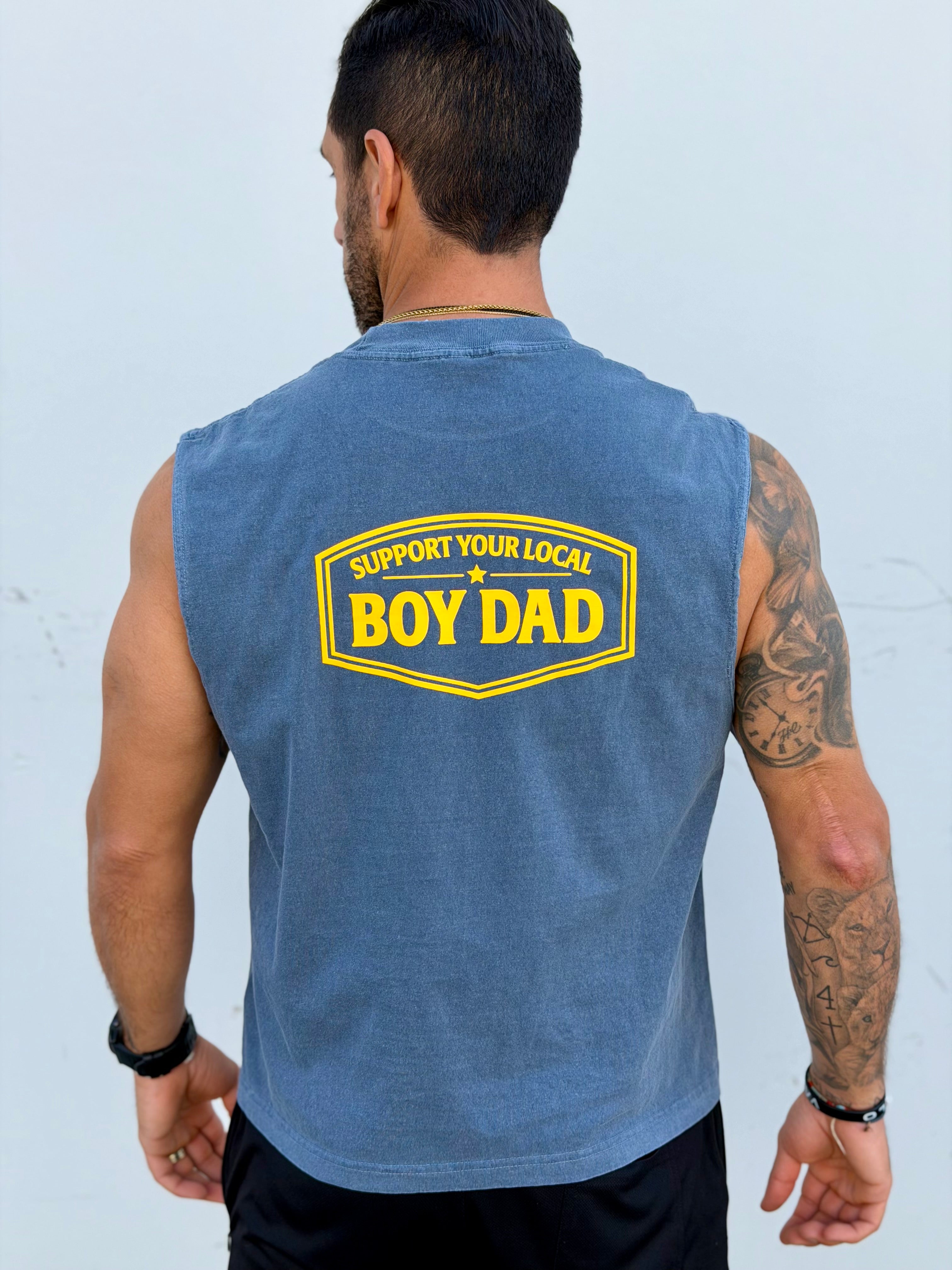 Support Your Local Boy Dad Cut Off Tank