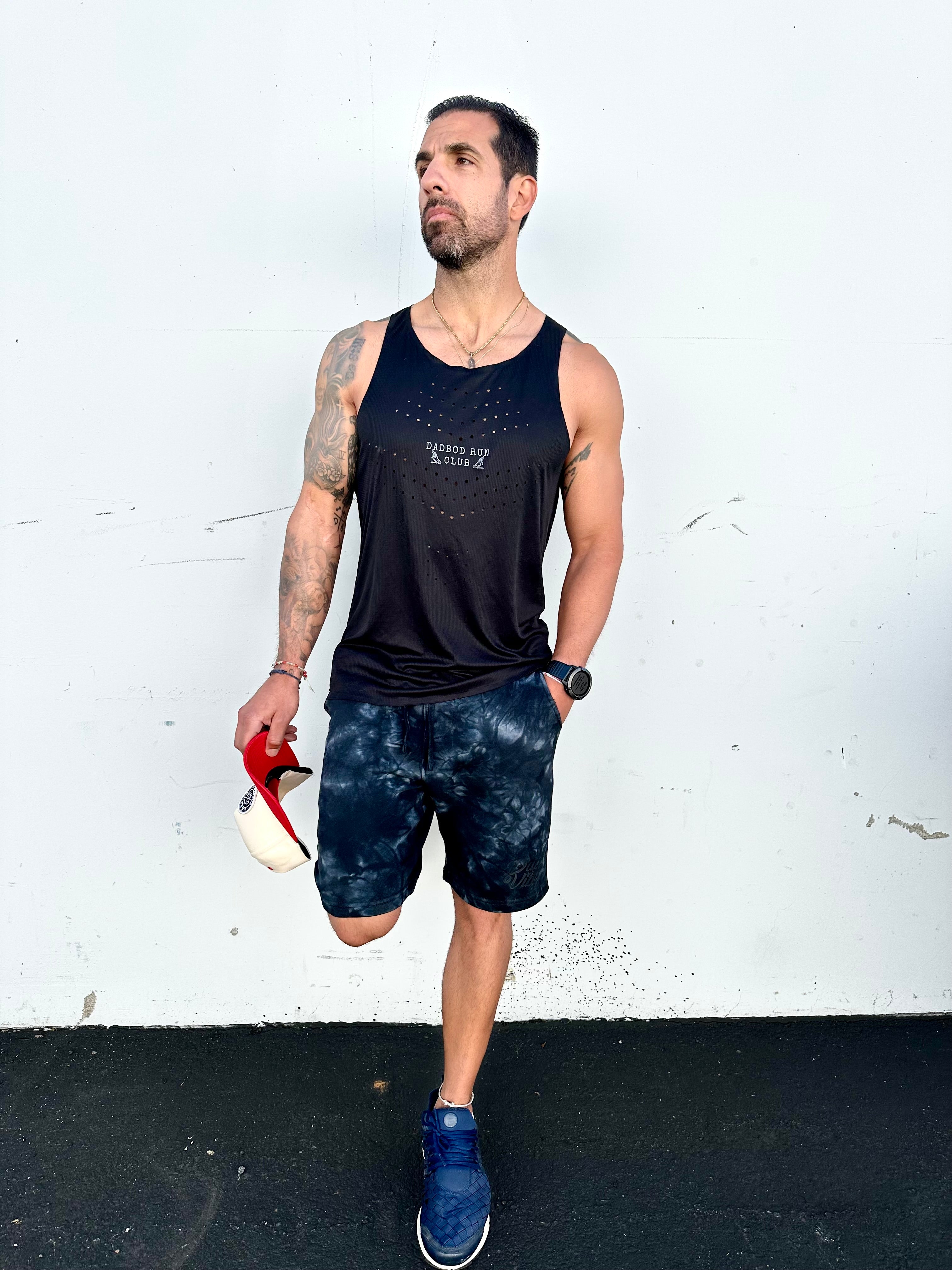 Dadvibes Script Tie Dye Sweat Shorts