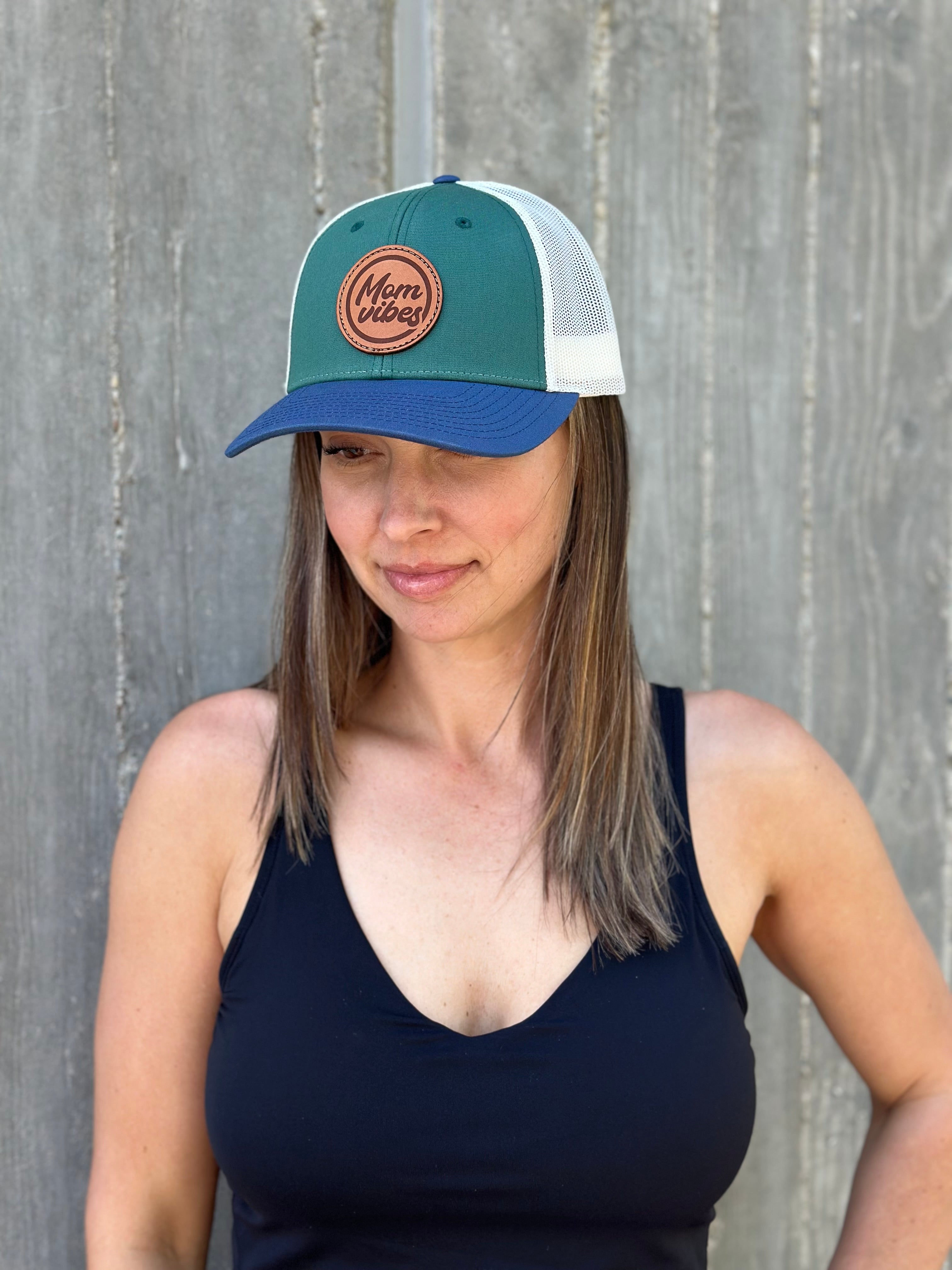 MomVibes Circle Patch - Curved Bill Trucker Snapback