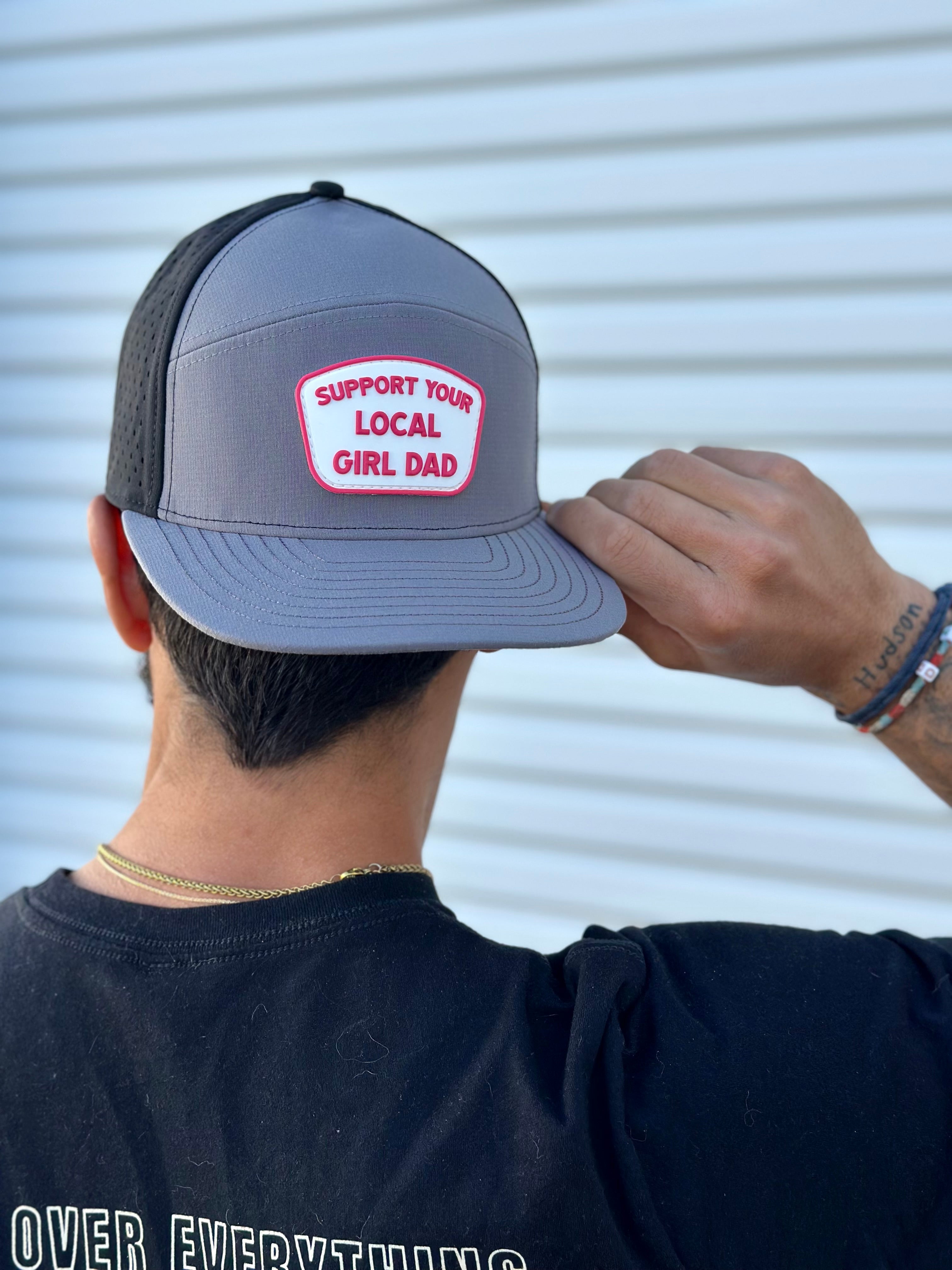 Premium Active Support Your Local Girl Dad (6 Panel) - Dark Grey/Black