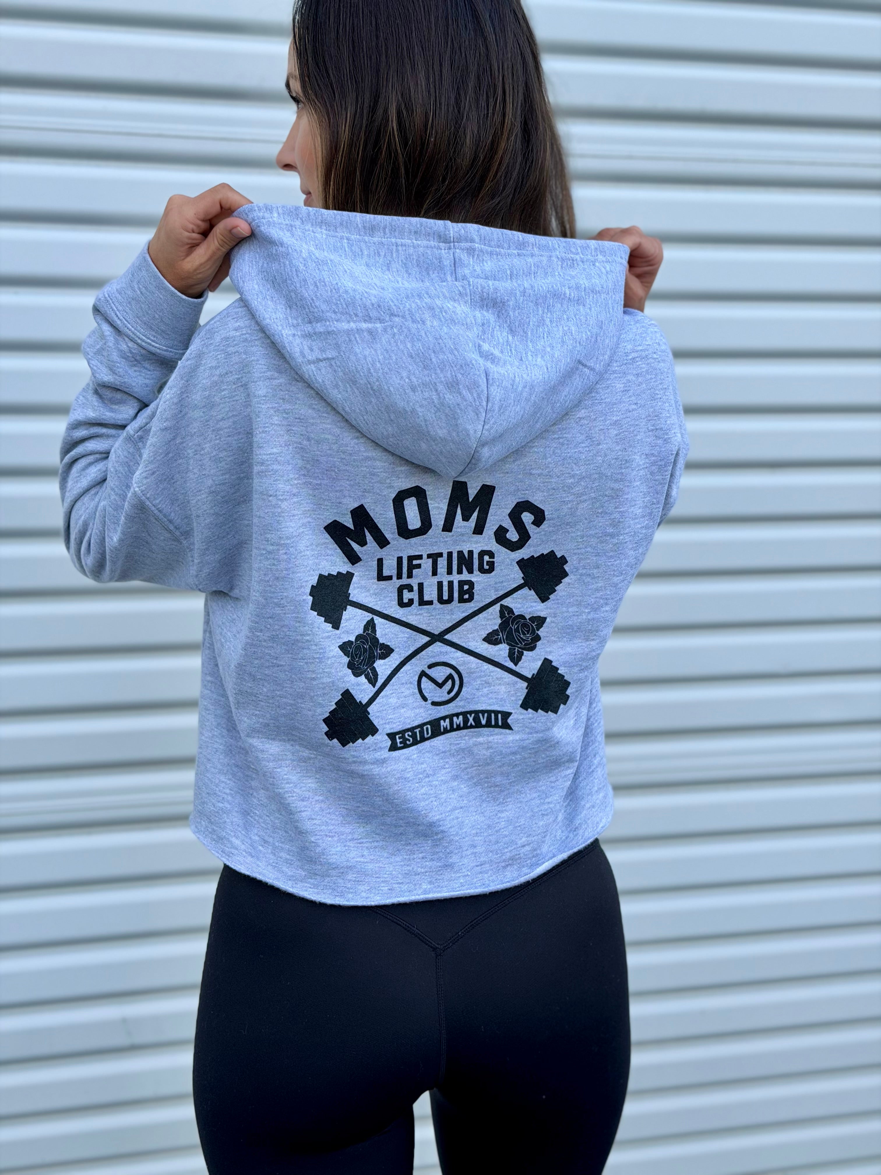 Moms Lifting Club Cropped Women's Hoodie