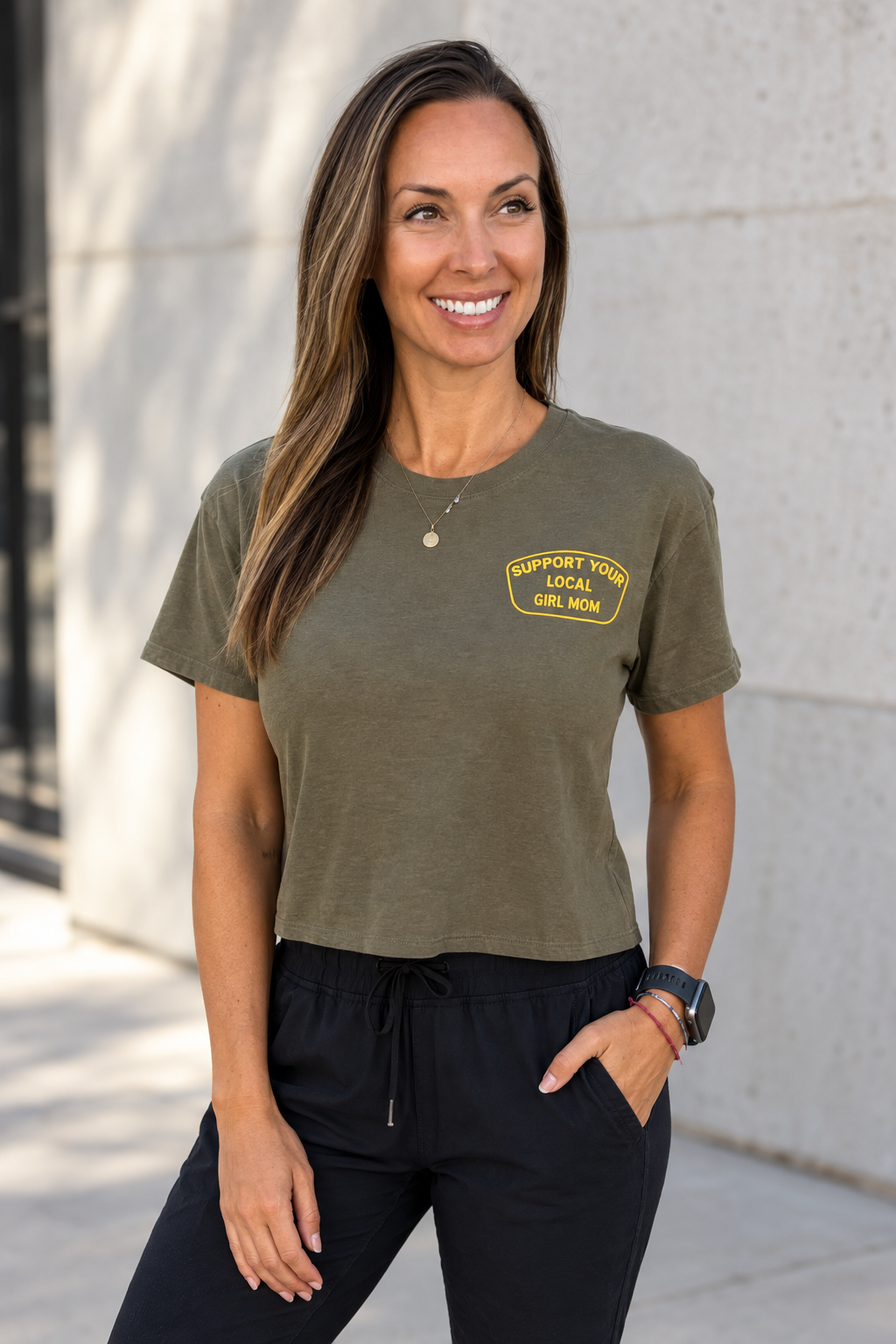 Support Your Local GIRL Mom CROP Shirt (GM)