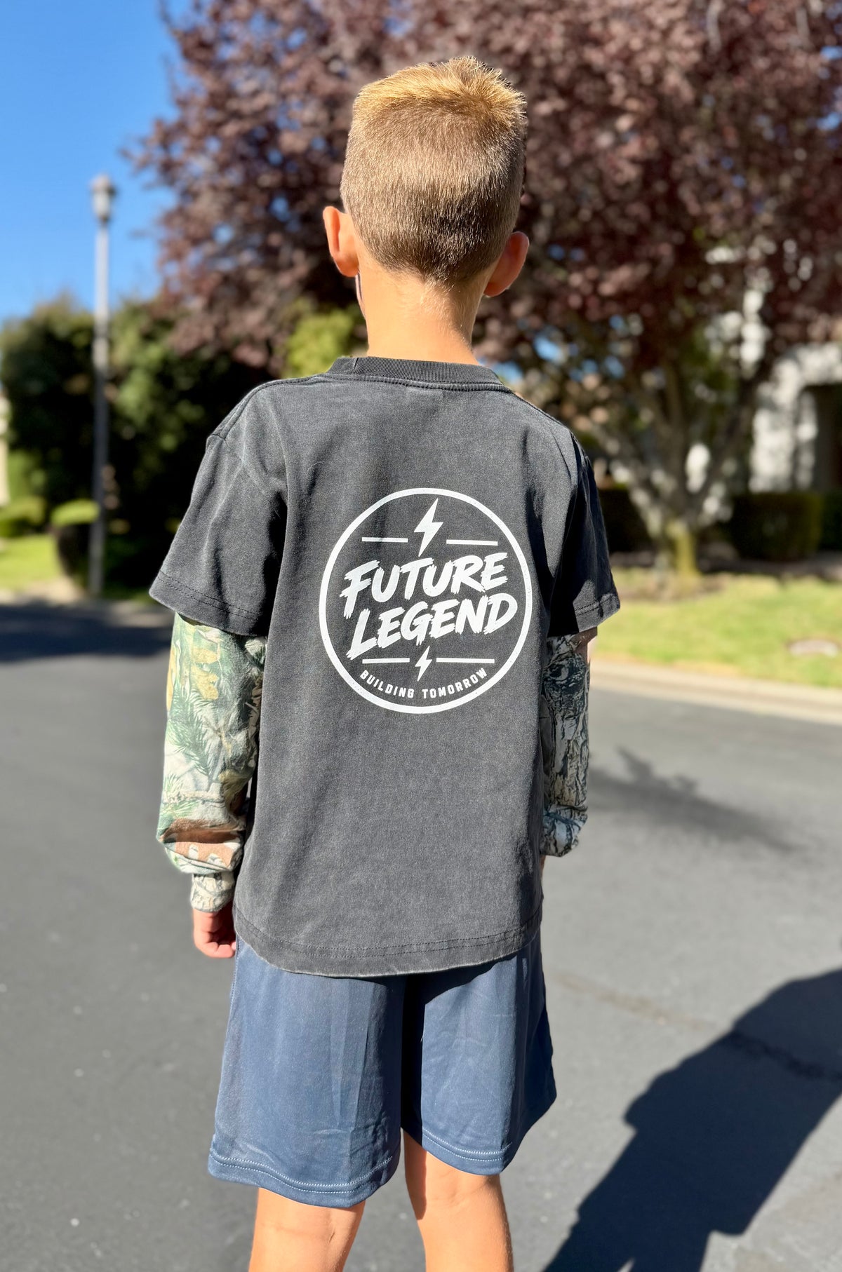 Kids Future Legend - Vintage Black/Tree Camo Long Sleeve