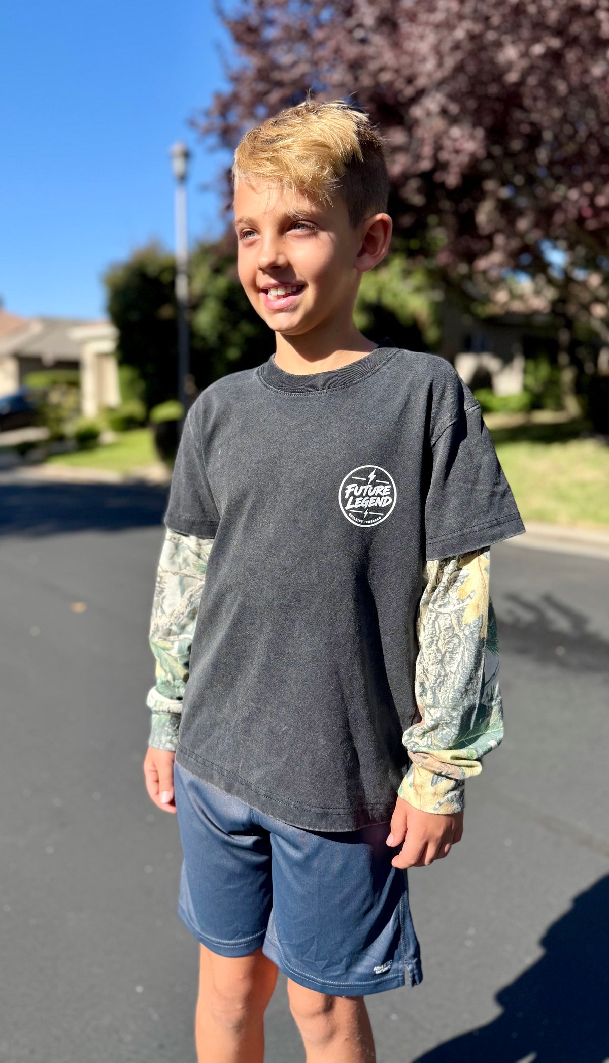 Kids Future Legend - Vintage Black/Tree Camo Long Sleeve