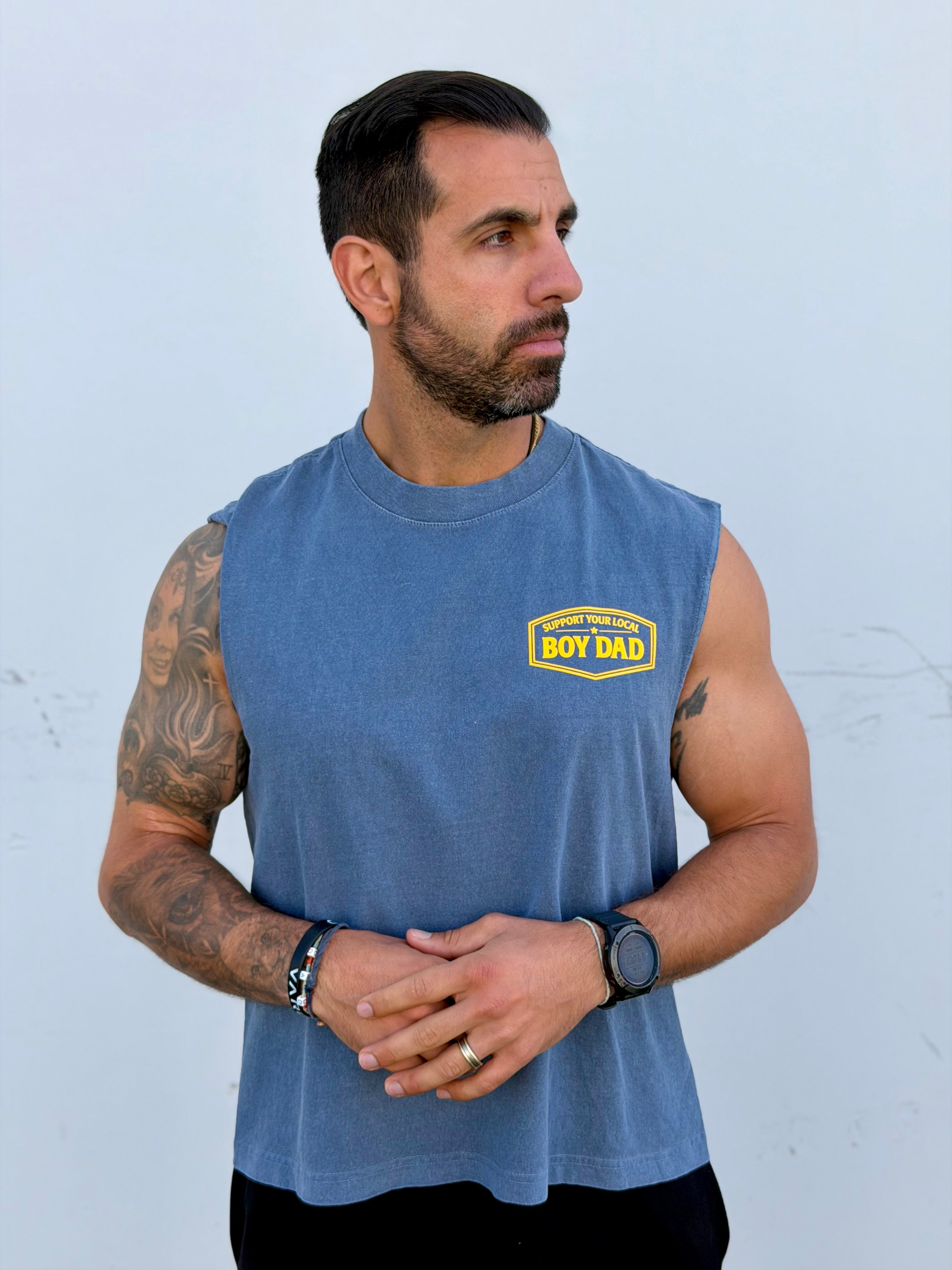 Support Your Local Boy Dad Cut Off Tank