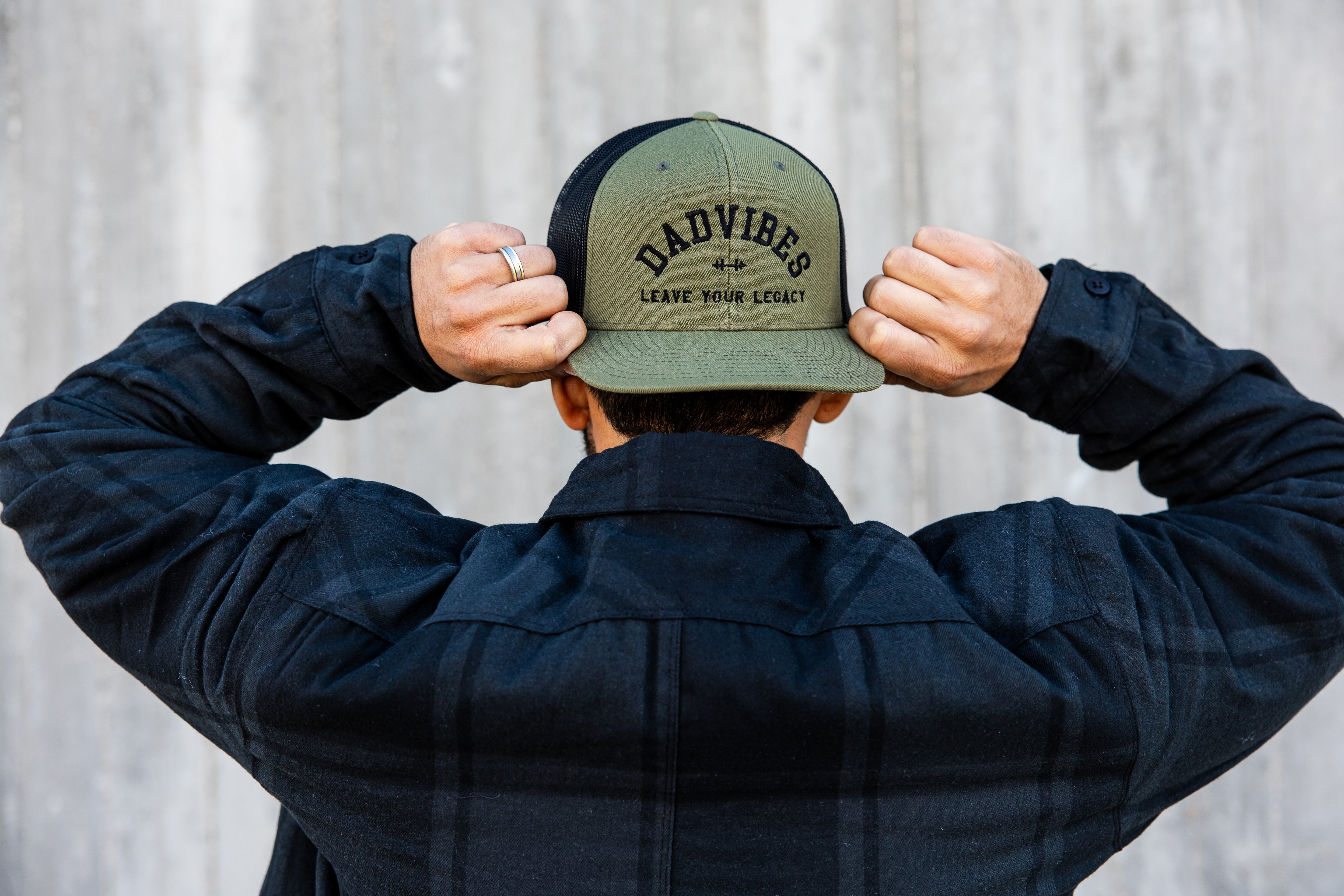 DadVibes FLAT Bill SnapBack (Olive/Black)