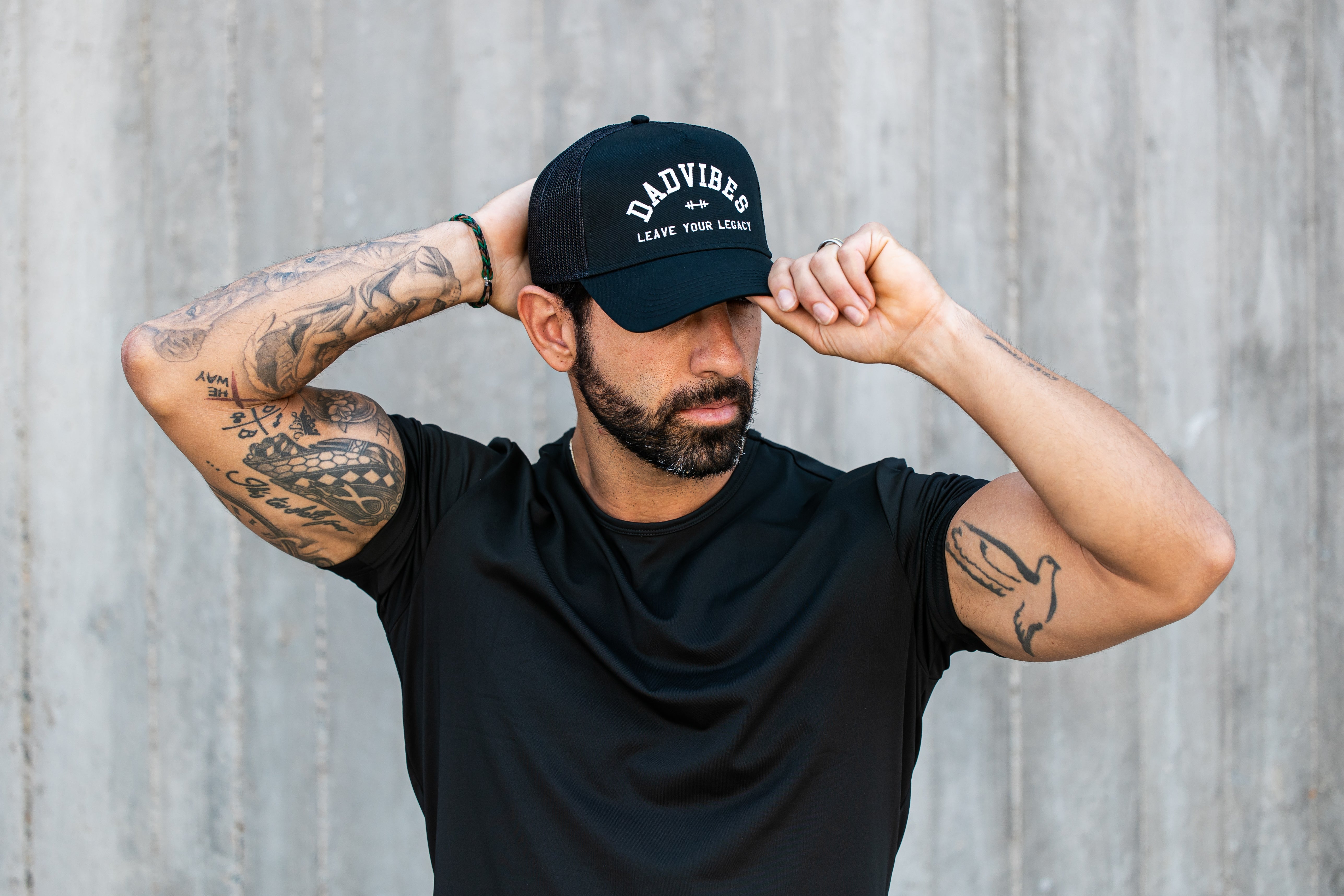 DadVibes 5 Panel Hat (Black Trucker)