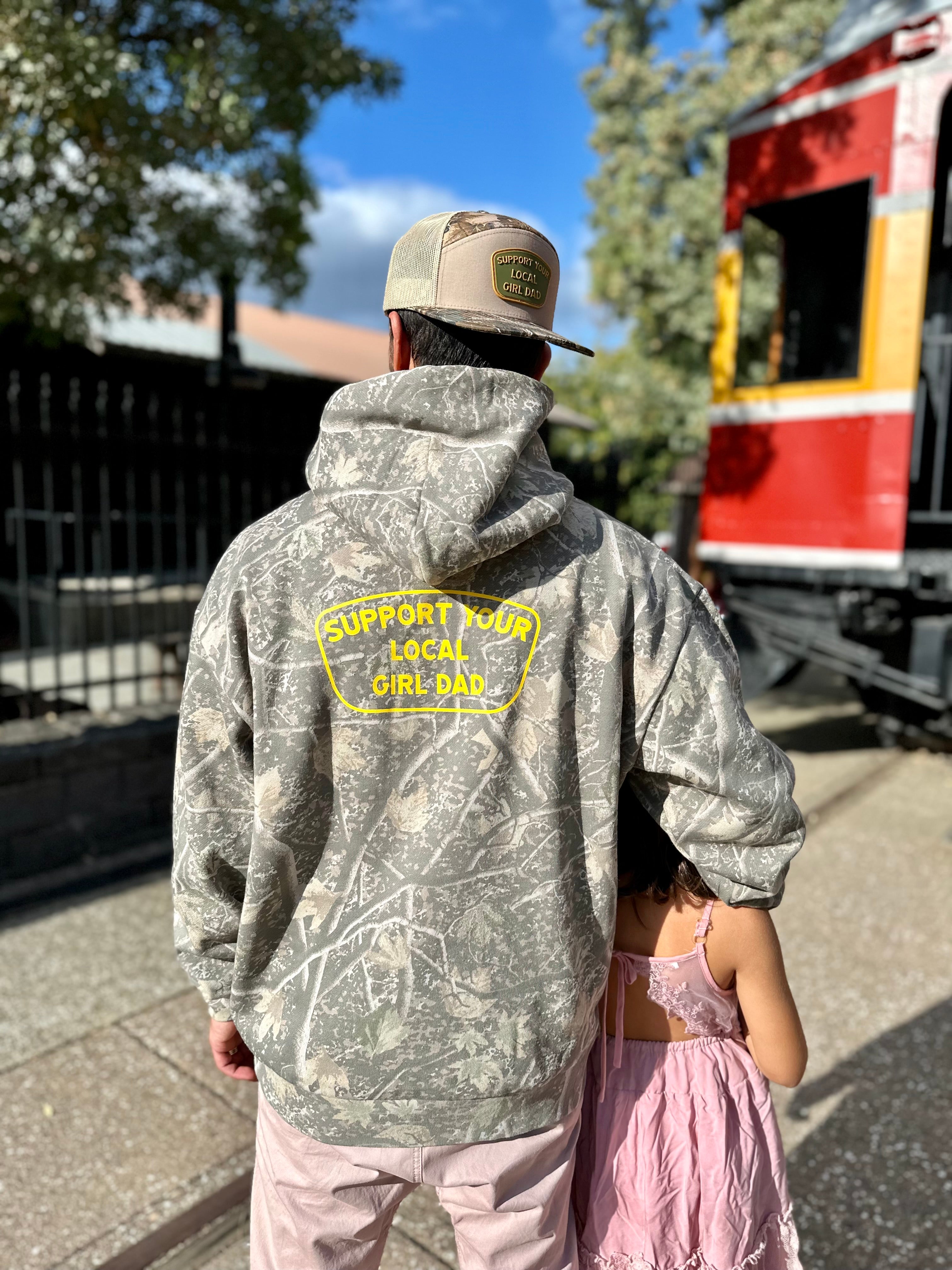 Support Your Local Girl Dad Hoodie (Tree Camo Edition)