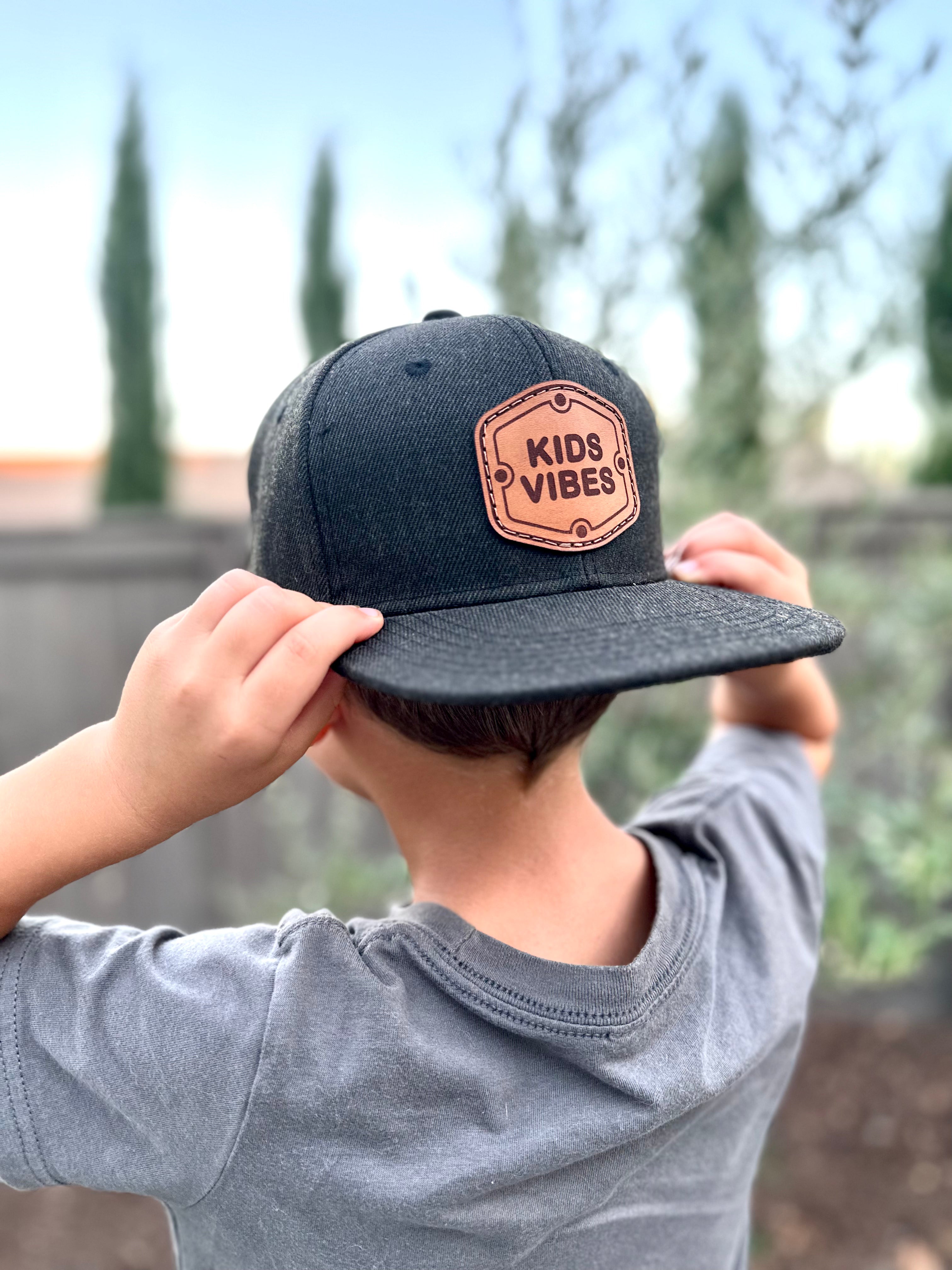 KidVibes Bolt Leather Patch Hat