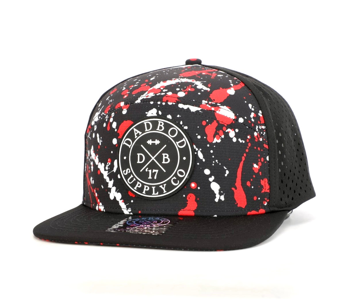 Premium Active 6-Panel Logo Hat (Black Splatter)