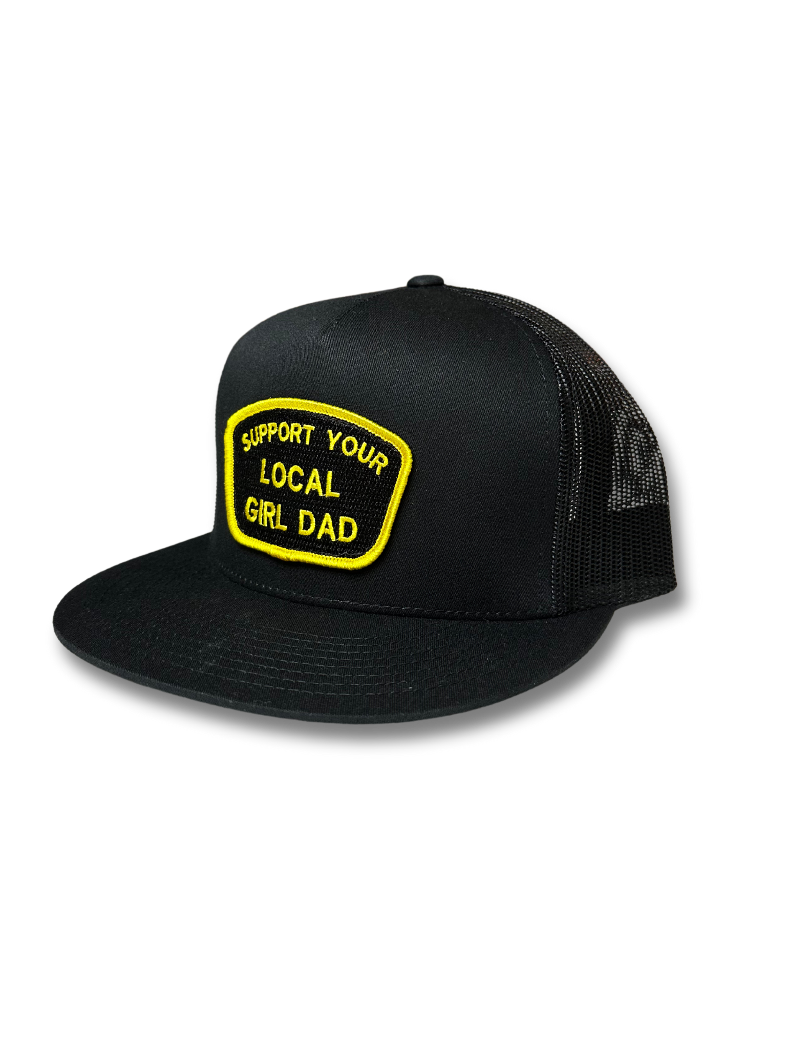 Support Your Local Girl Dad Flat Bill Trucker