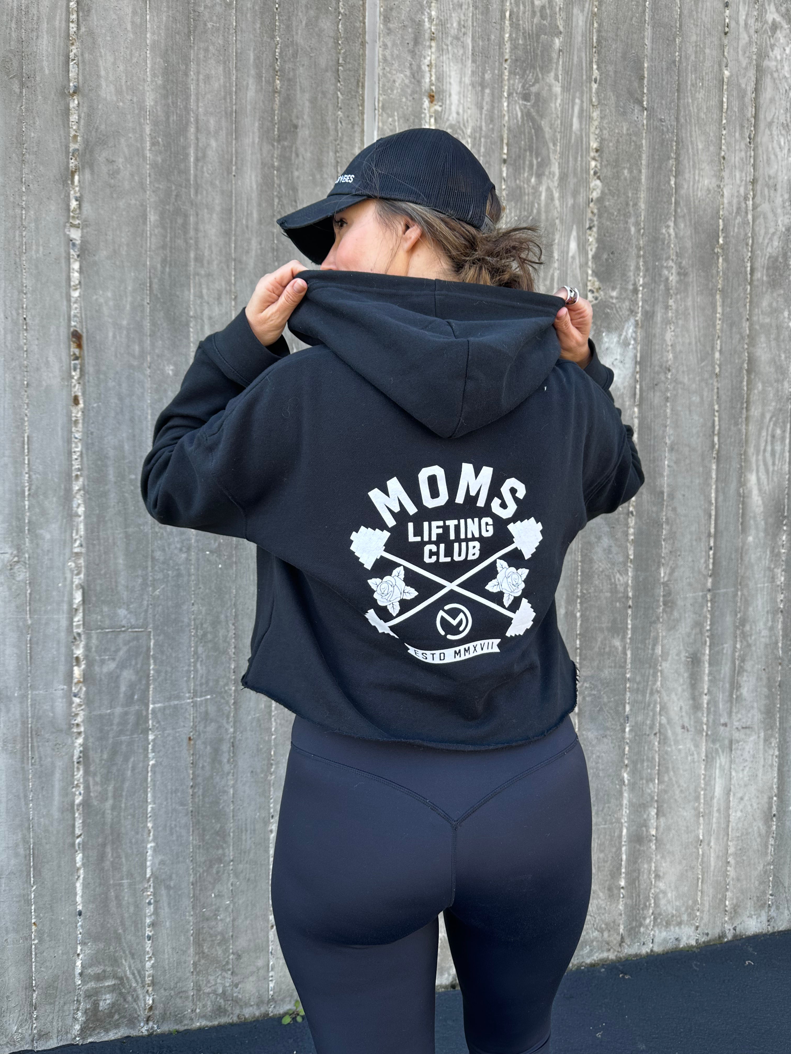 Moms Lifting Club Cropped Women's Hoodie