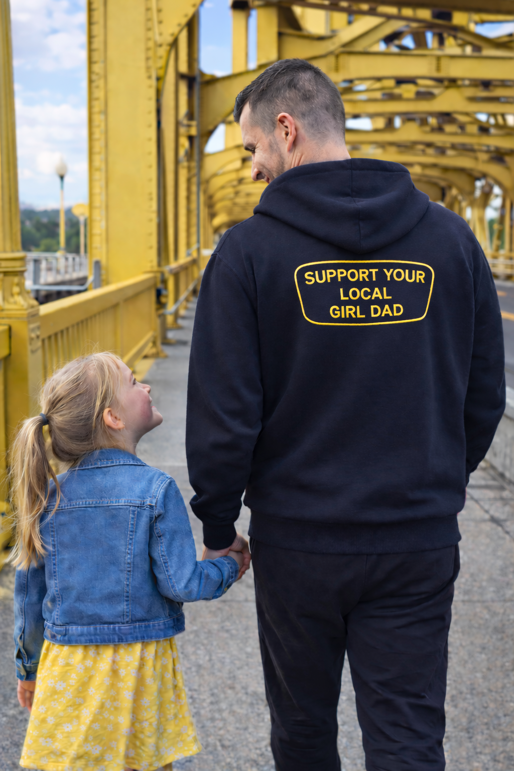 Support Your Local Girl Dad Hoodie - Gold Standard Edition