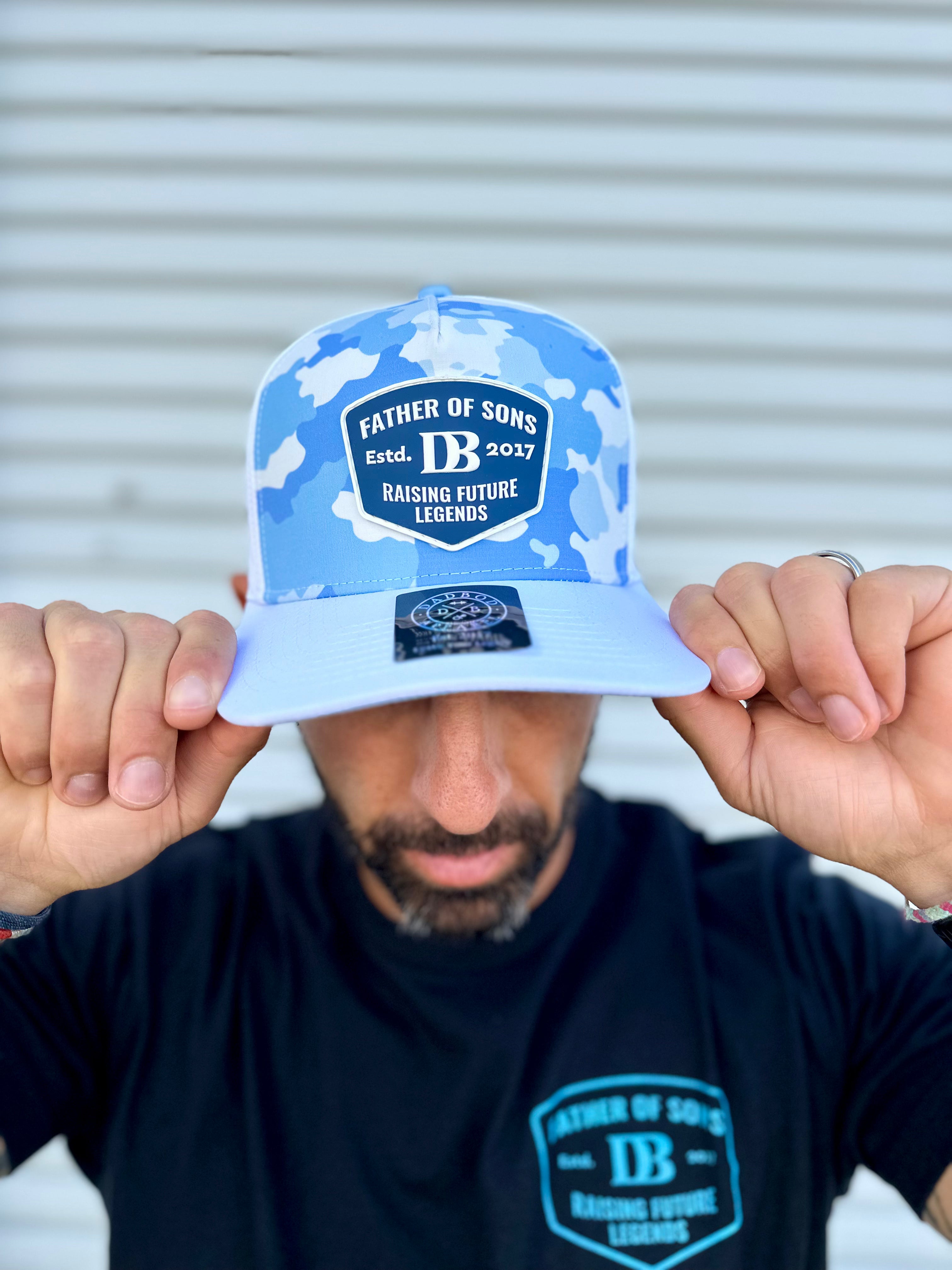 Premium Active Father of Sons Blue Camo Snapback