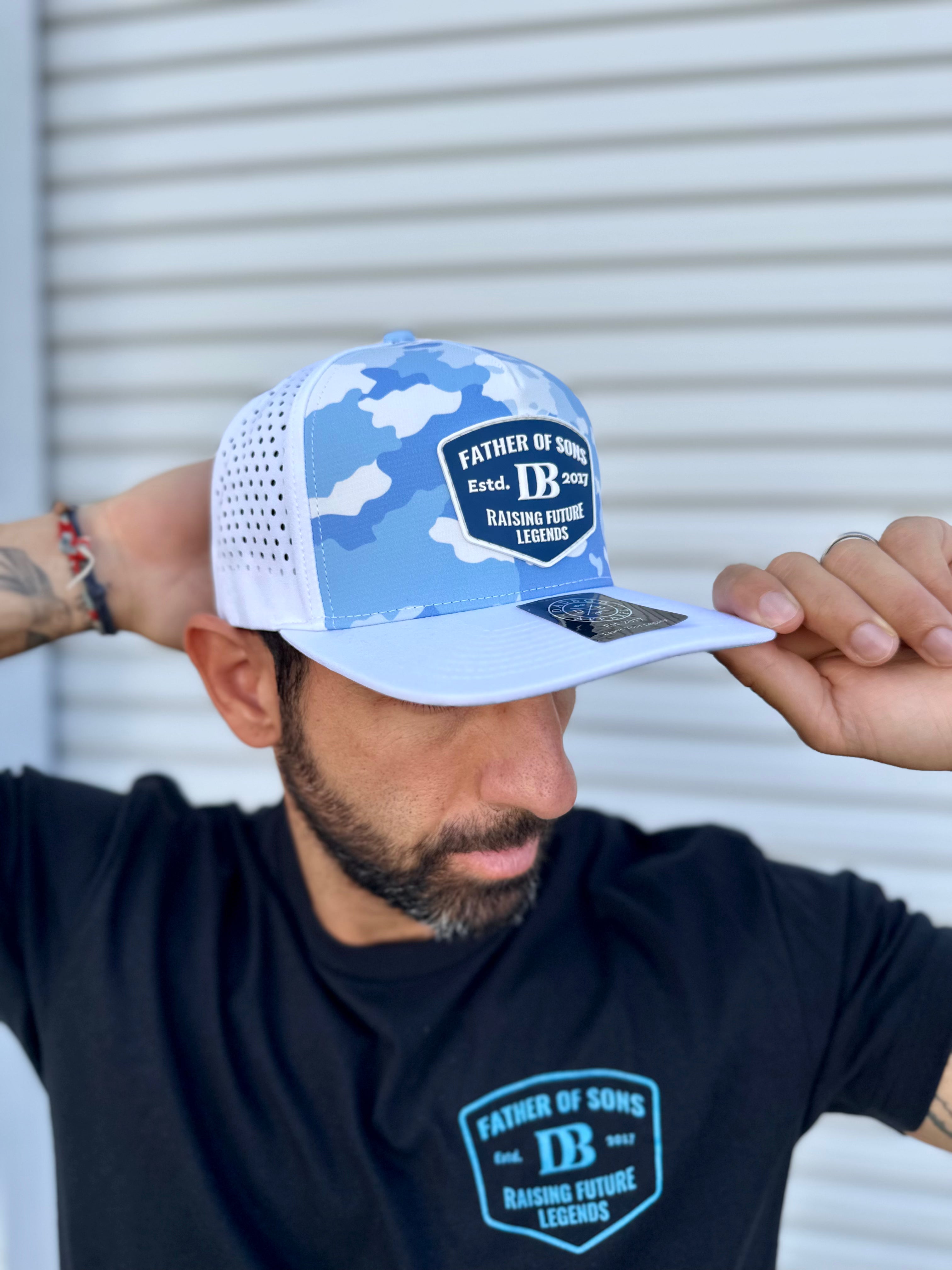 Premium Active Father of Sons Blue Camo Snapback