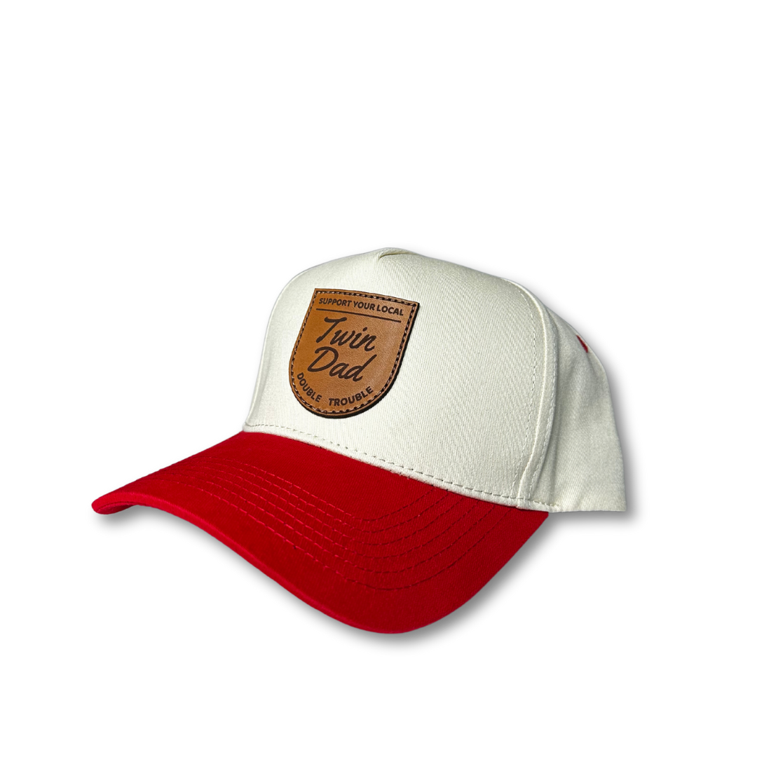 Support Your Local Twin Dad 5 Panel (Cream/Red)