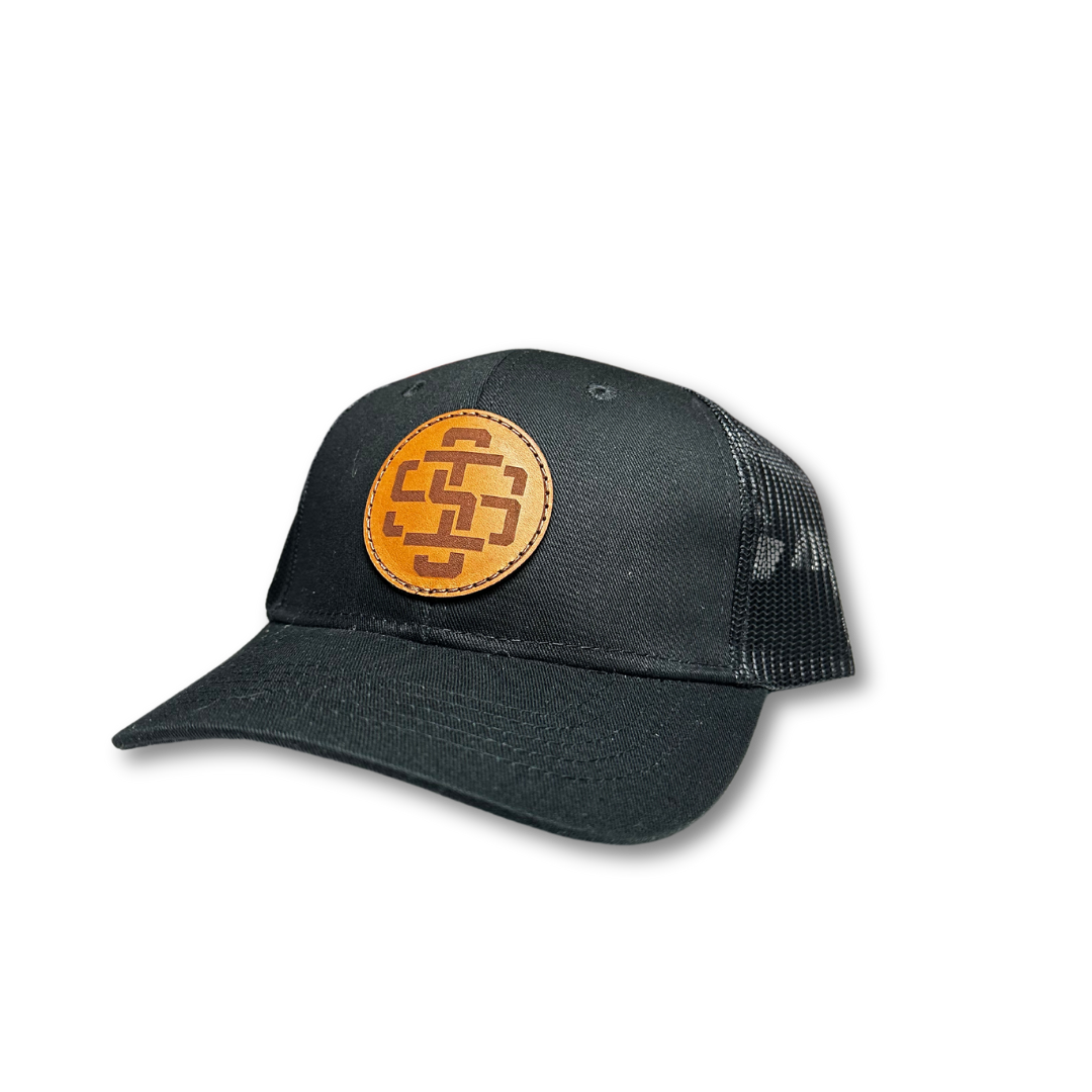 Sis Monogram Leather Patch Hat