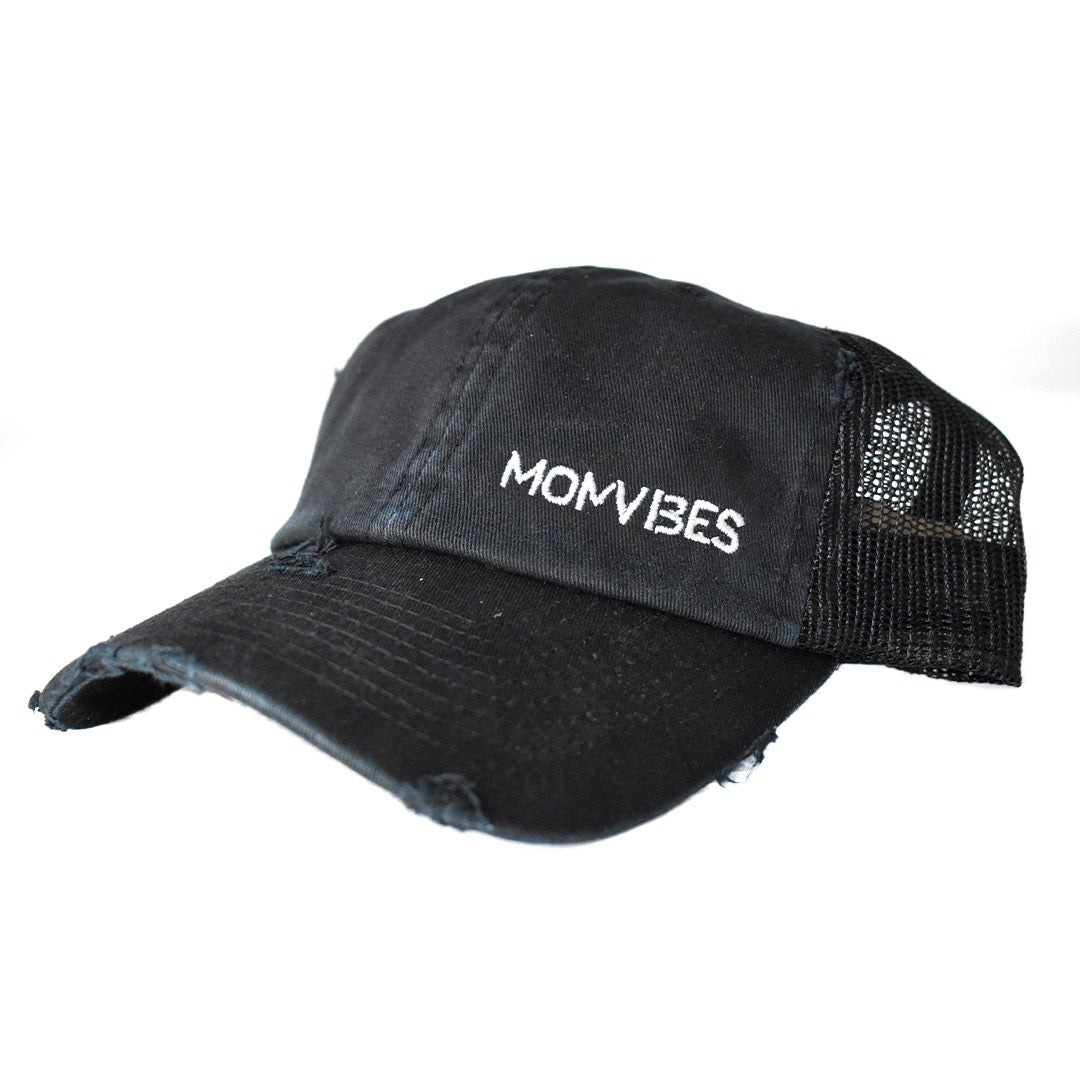 MomVibes Trucker Hat (Vintage White Trucker)