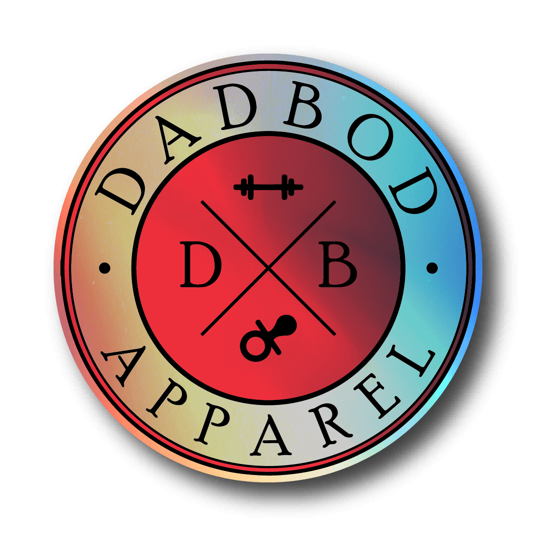 DadBod Logo Sticker (Red/Grey Holographic)