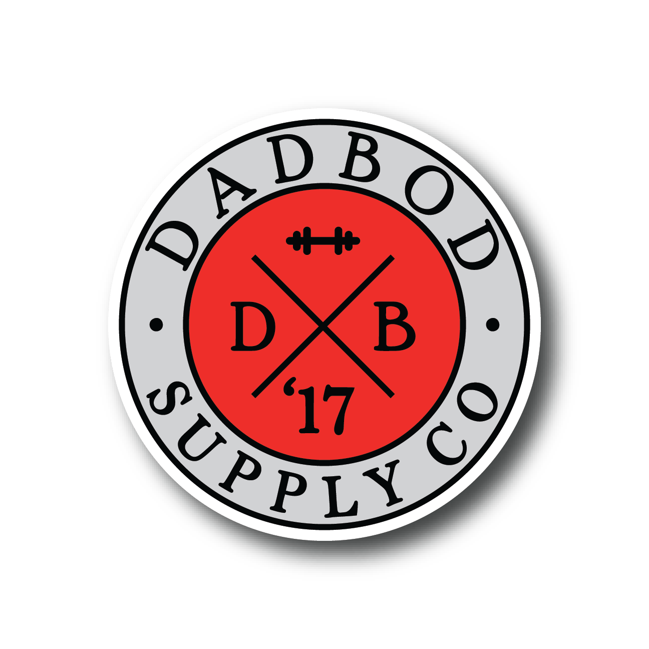 DadBod Logo Sticker (Maroon/Grey)