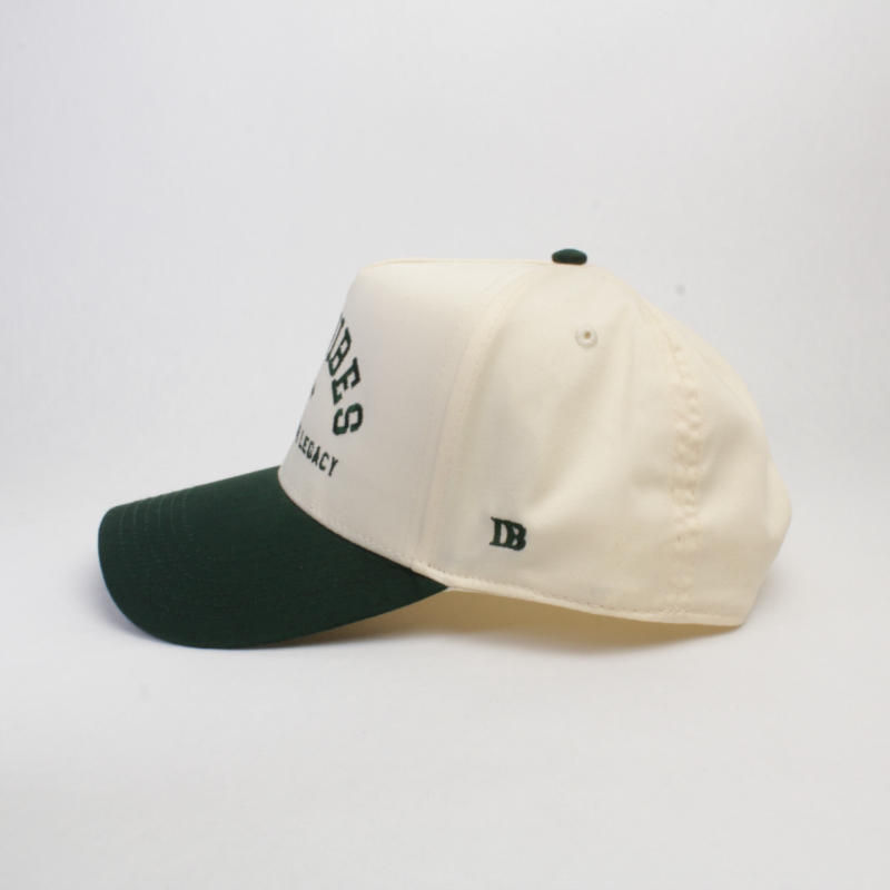 DadVibes 5 Panel Hat (Cream/Green)