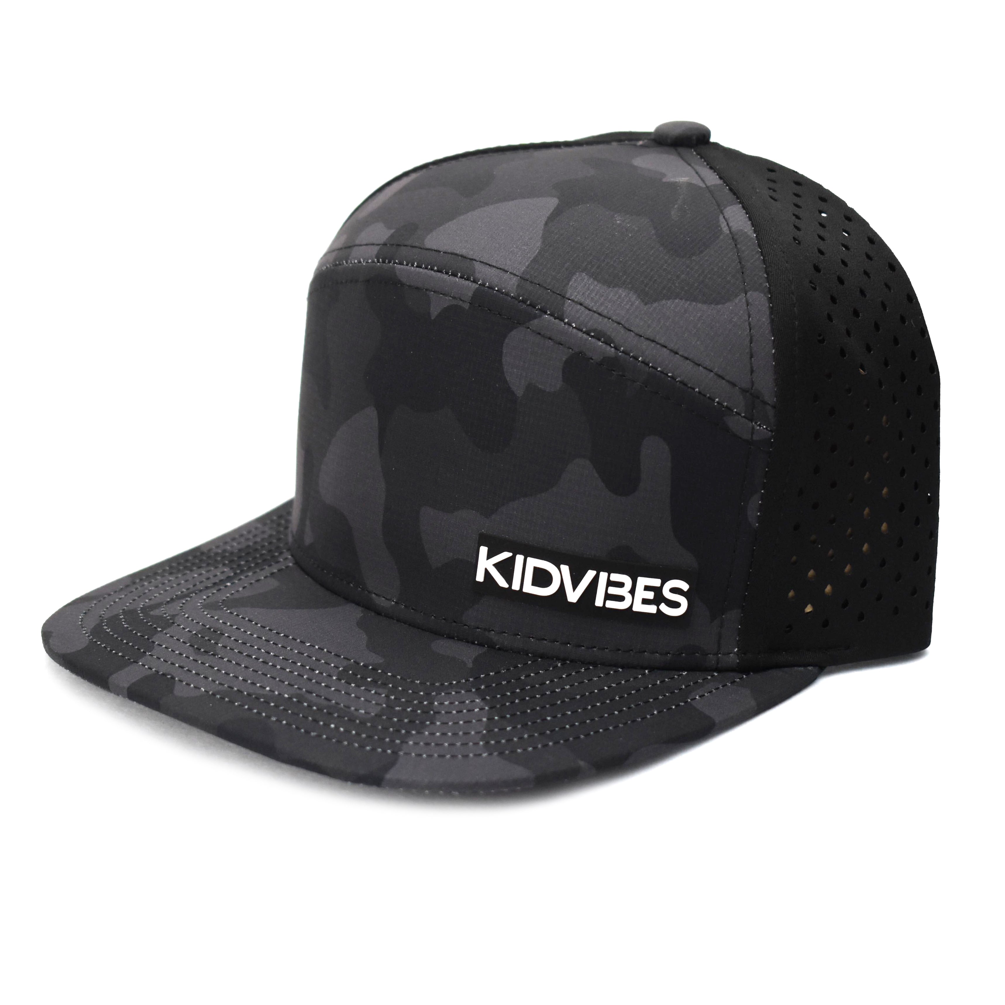 Premium Active 6-Panel KidVibes Hat (Multicam Black)