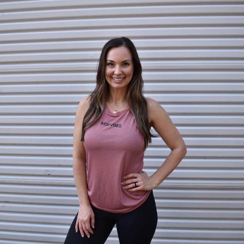 MomVibes Drop Arm Tank Top