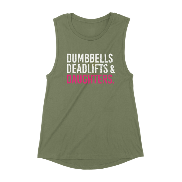 Dumbbells Deadlifts & Daughters Tank (Girl Mom)